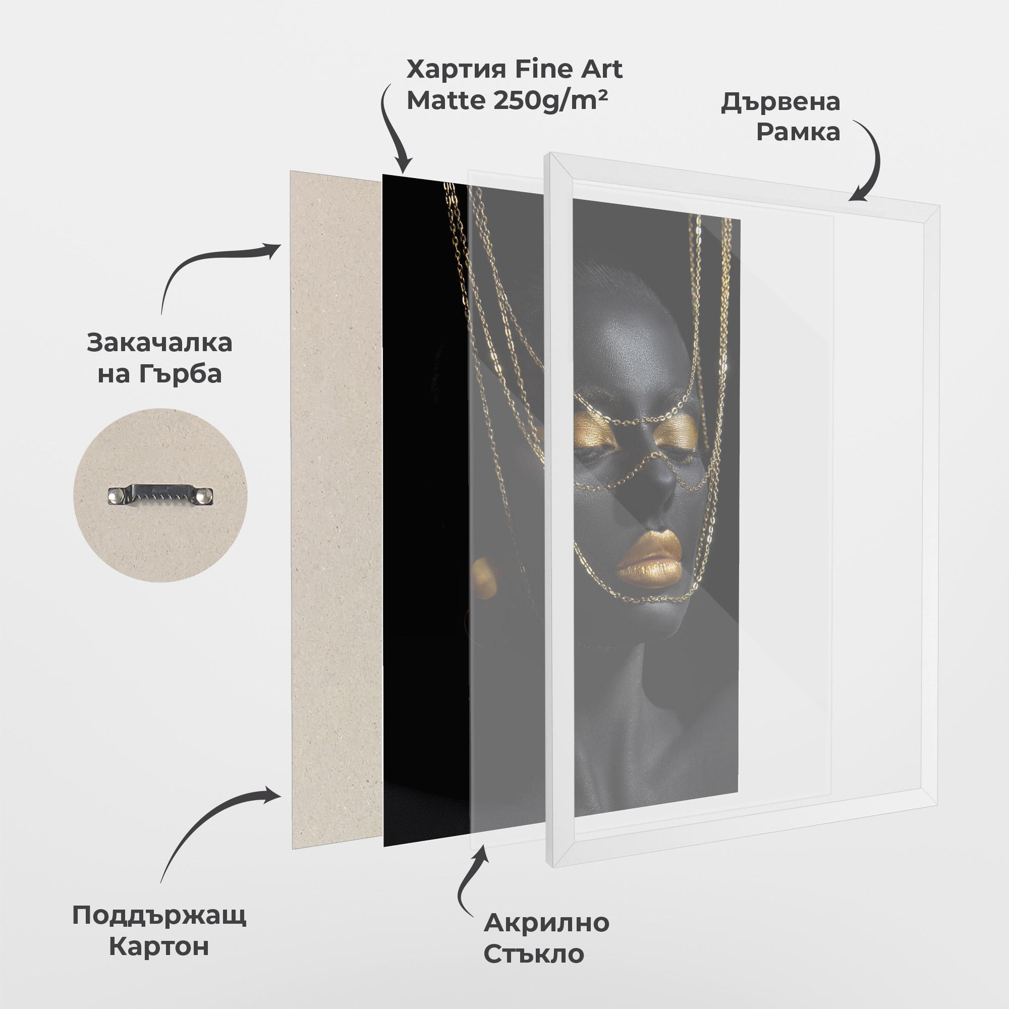 Рамкиран постер Gold Chain Girl mockup 1