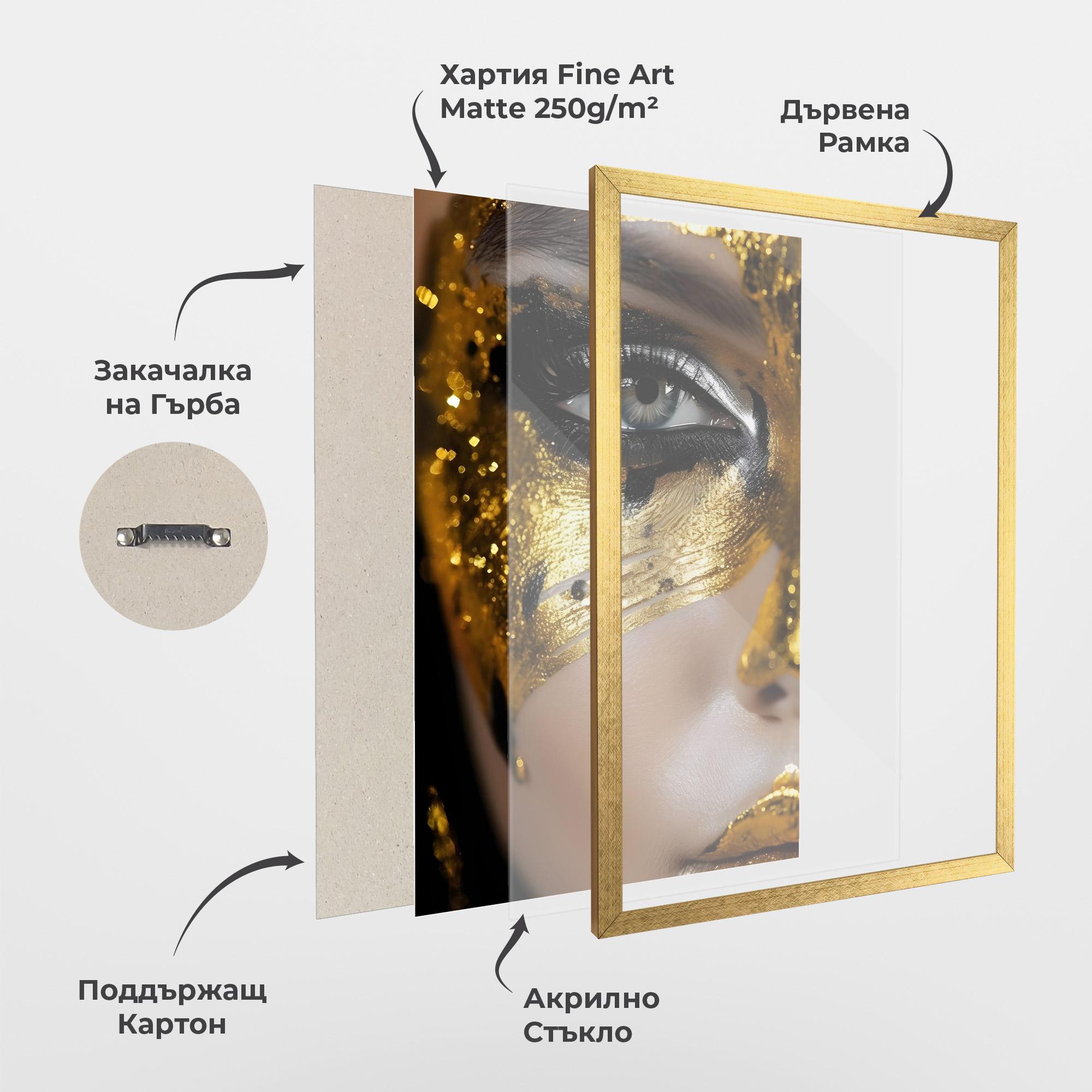 Рамкиран постер Black Gold Eyeliner mockup 1