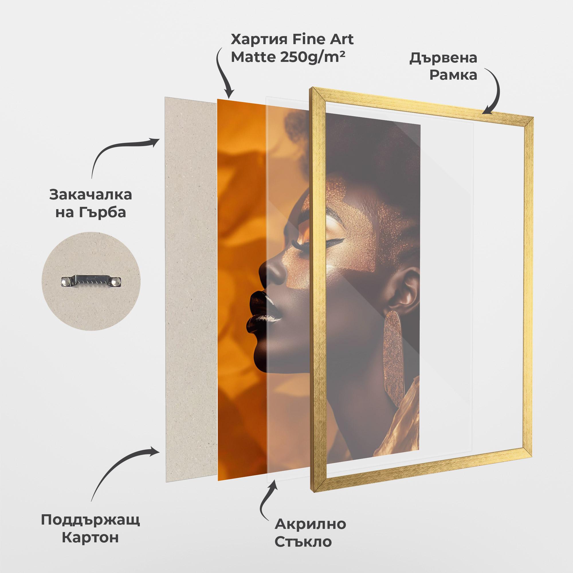 Рамкиран постер Fashion Gold Portrait mockup 1