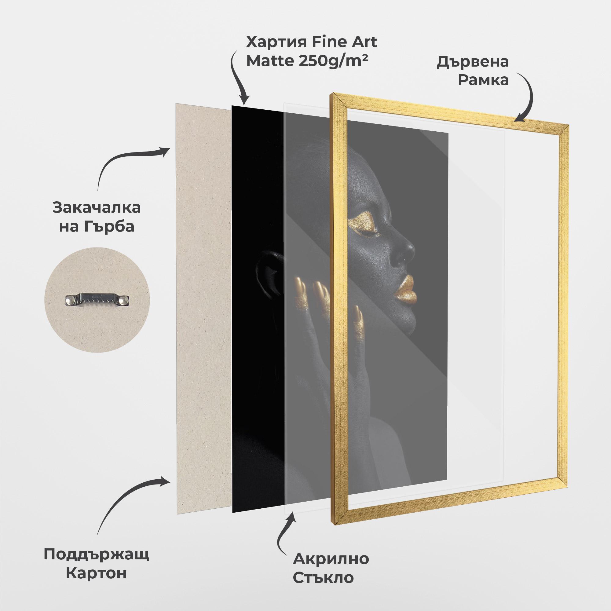 Рамкиран постер Gold Black Paint mockup 1