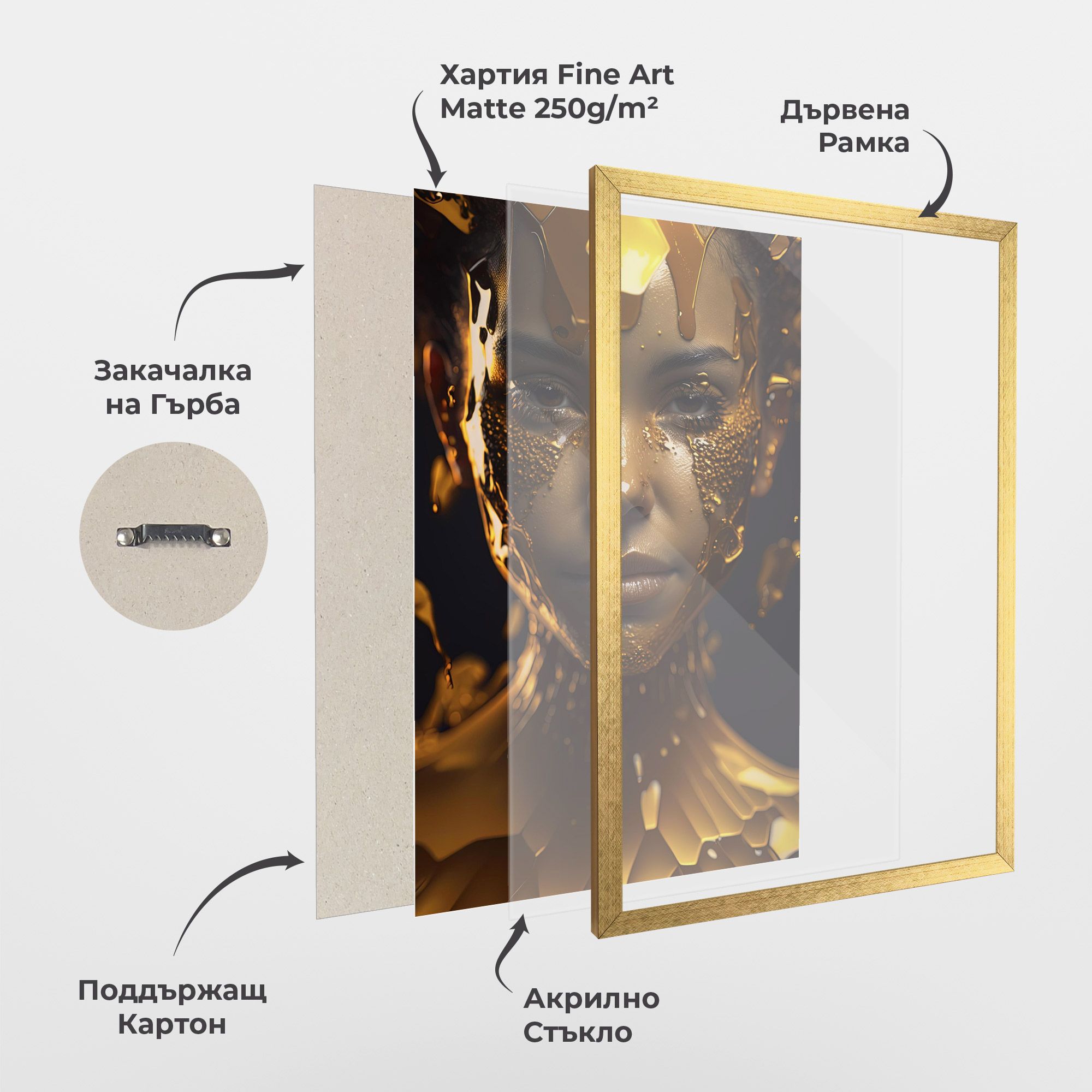 Gold Honeycomb Girl mockup 1