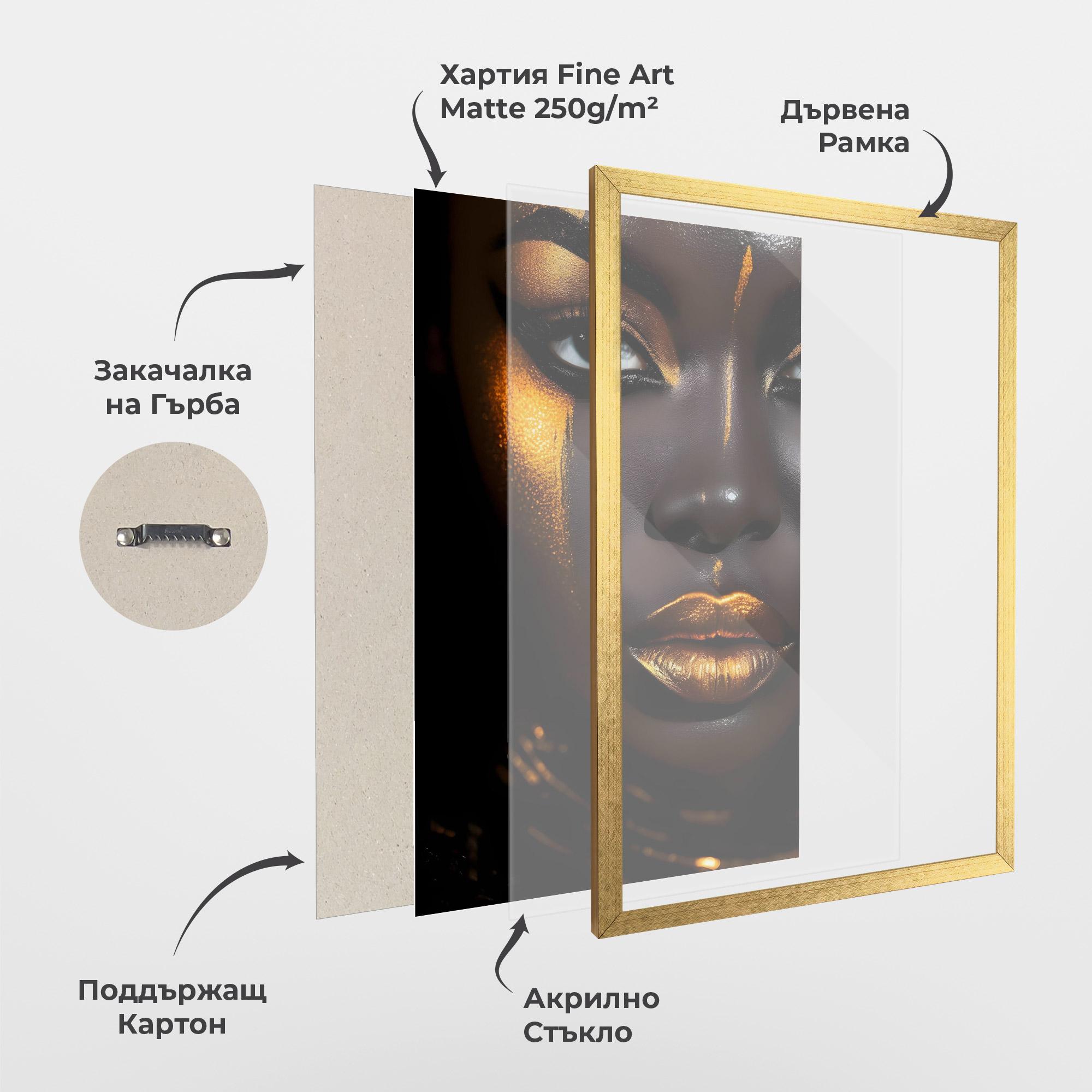 Рамкиран постер Skin Black Gold mockup 1