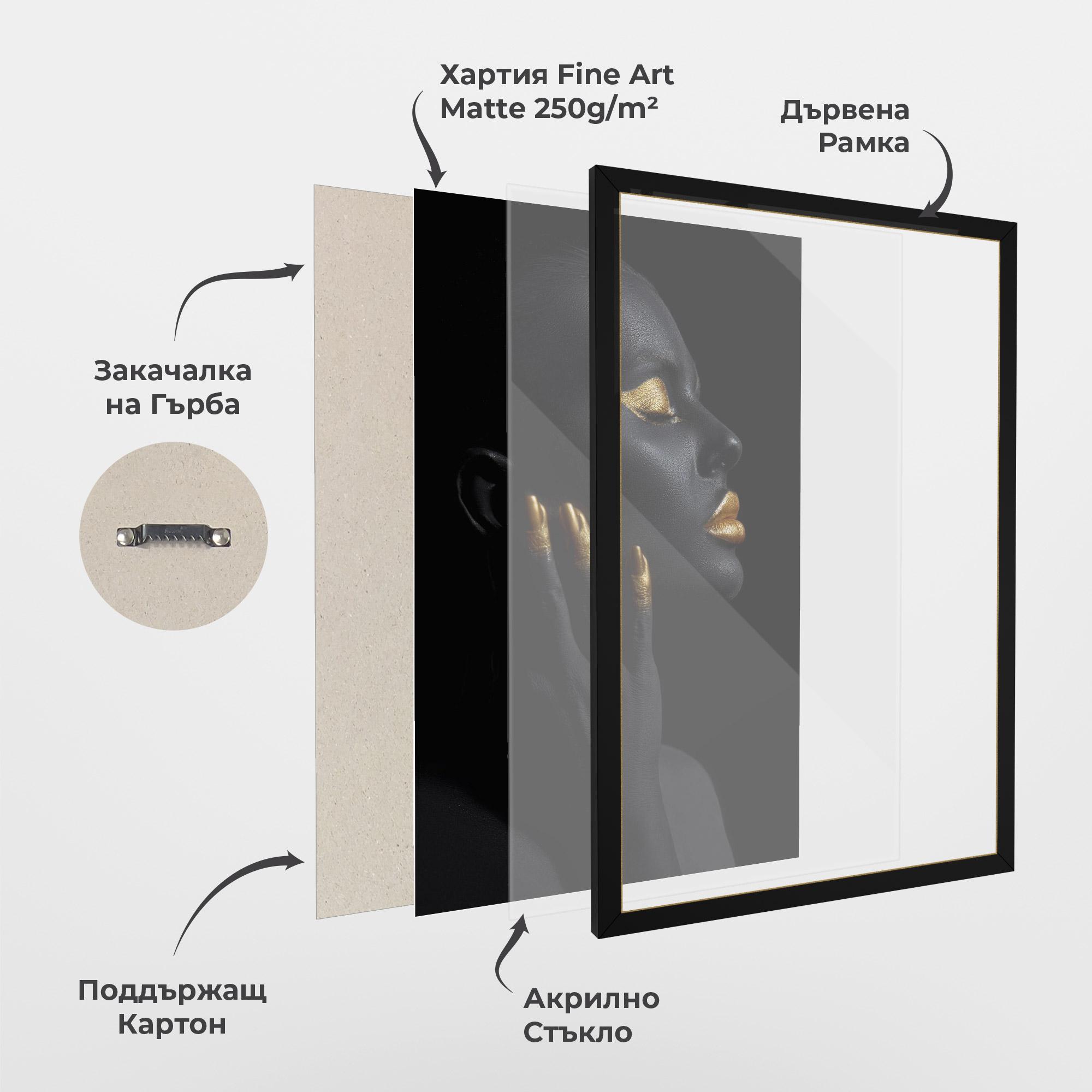 Рамкиран постер Gold Black Paint mockup 1