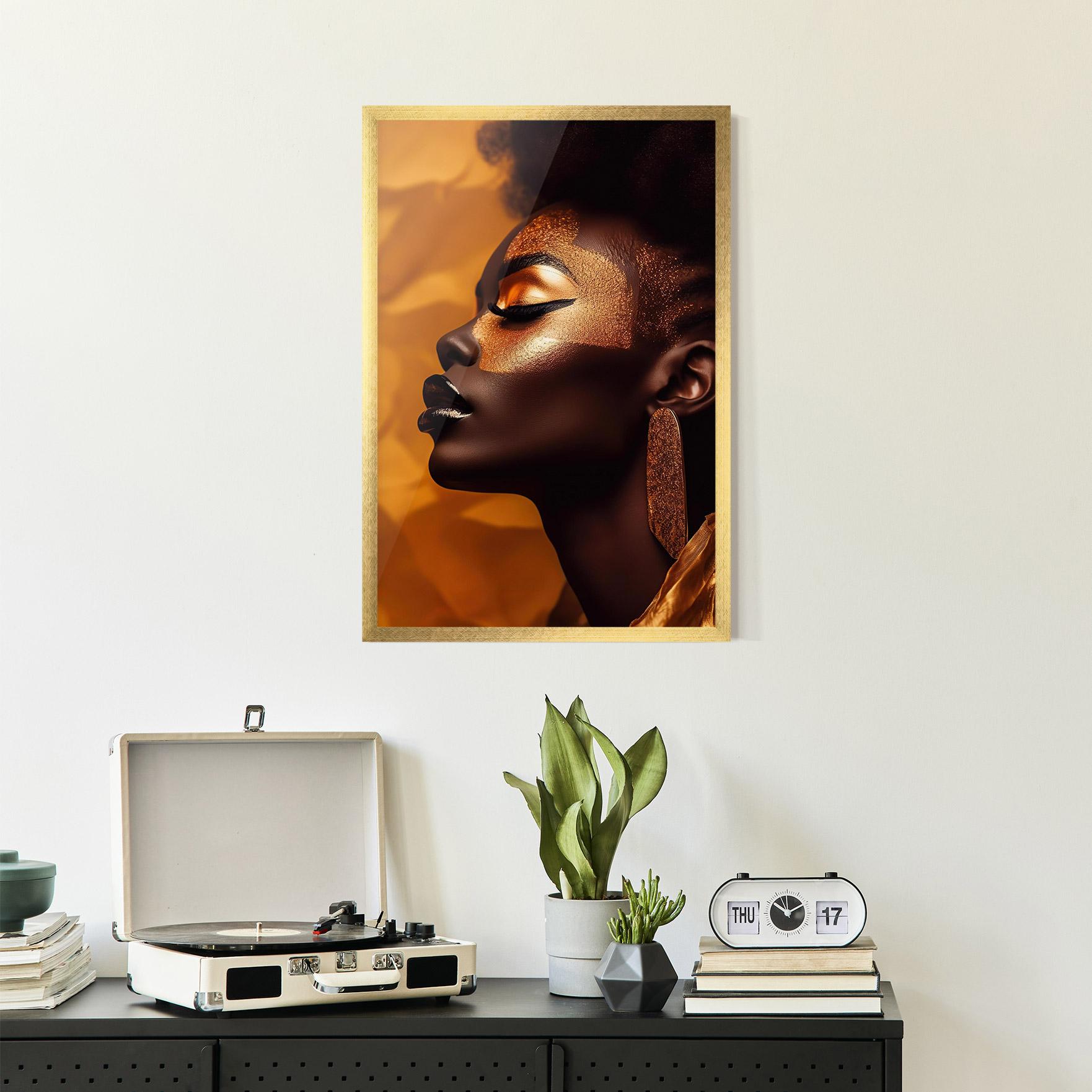 Рамкиран постер Fashion Gold Portrait mockup 2