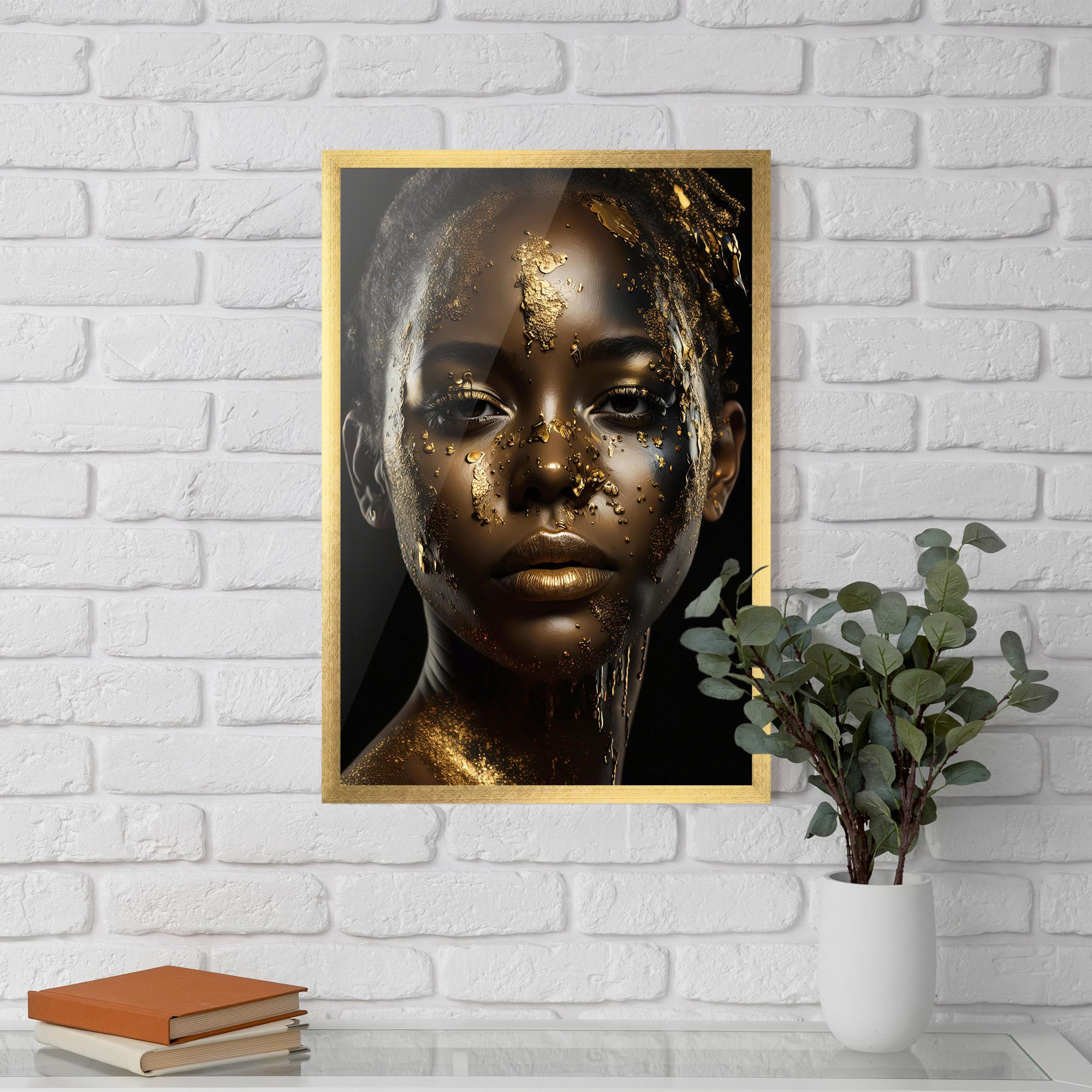 Attractive Gold Woman mockup 5