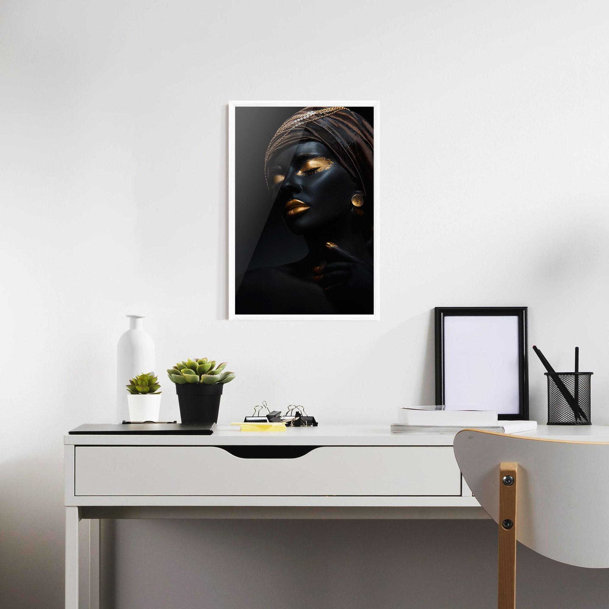 Рамкиран постер Black Gold Skin mockup 7