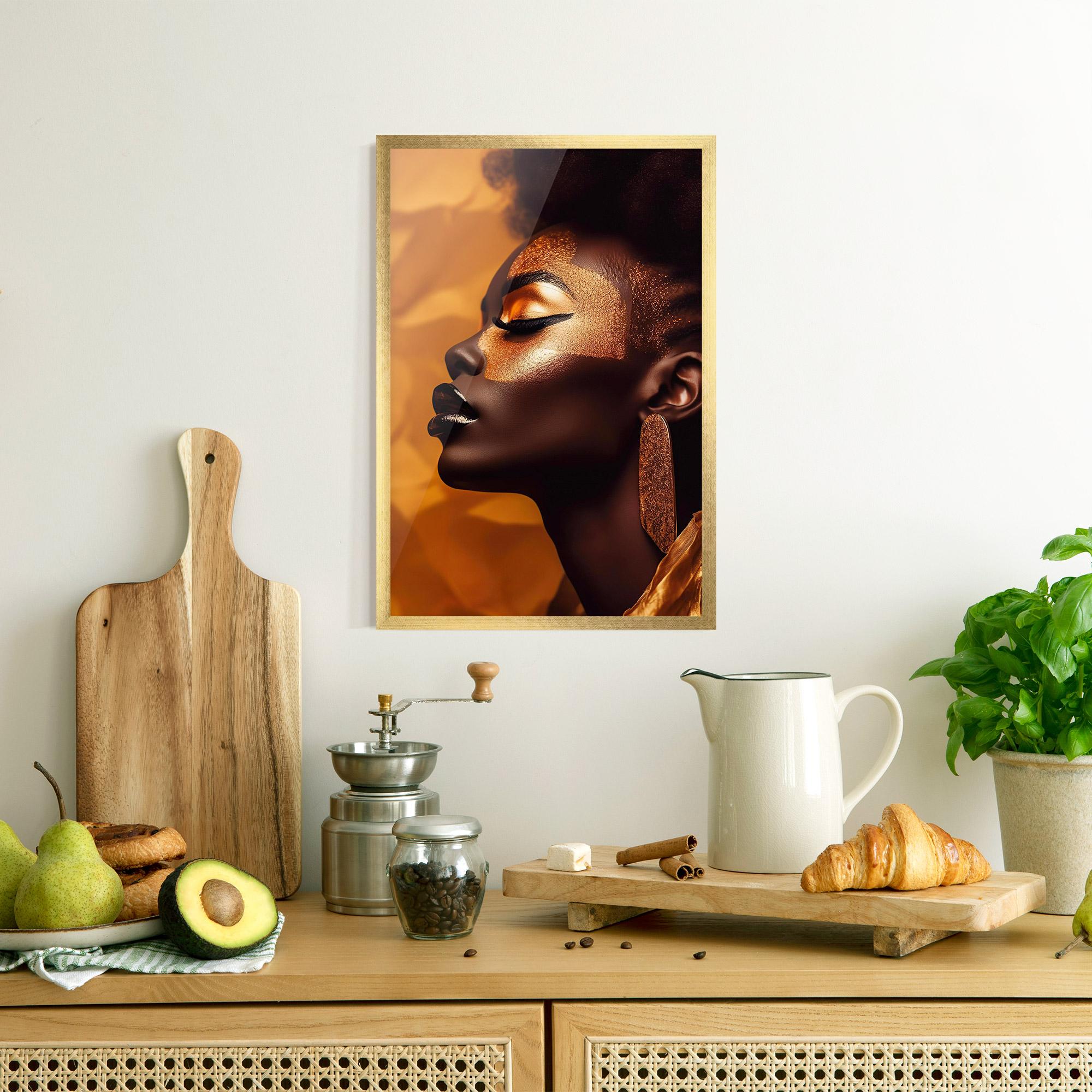 Рамкиран постер Fashion Gold Portrait mockup 8