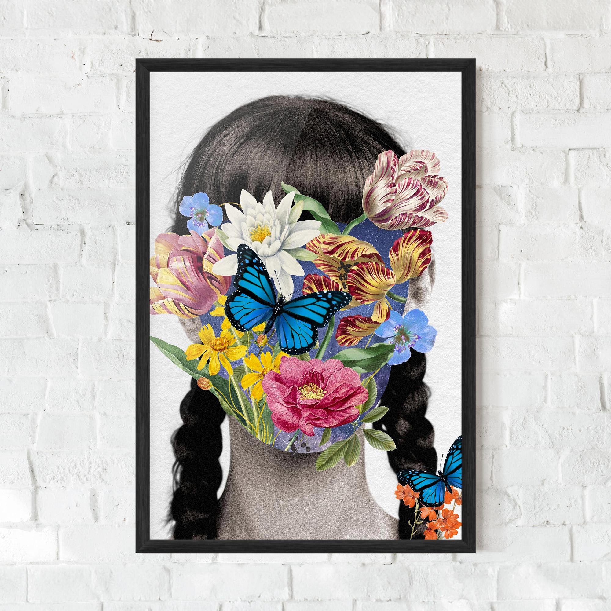 Рамкиран постер Flower Face Woman mockup 0