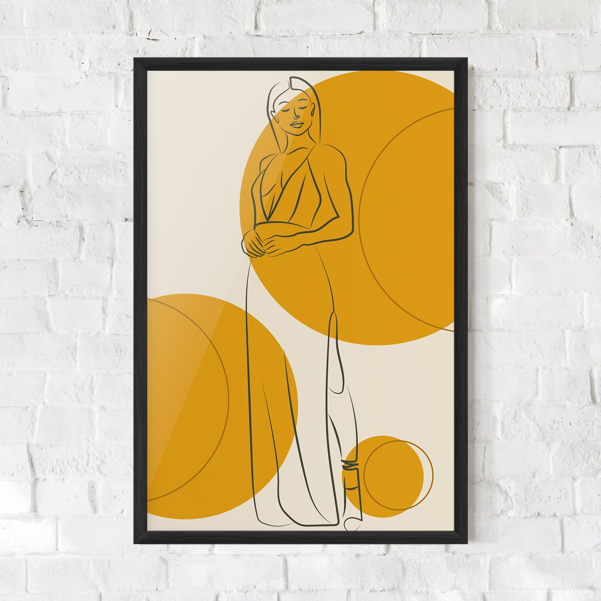 Yellow Circle Lady mockup 0