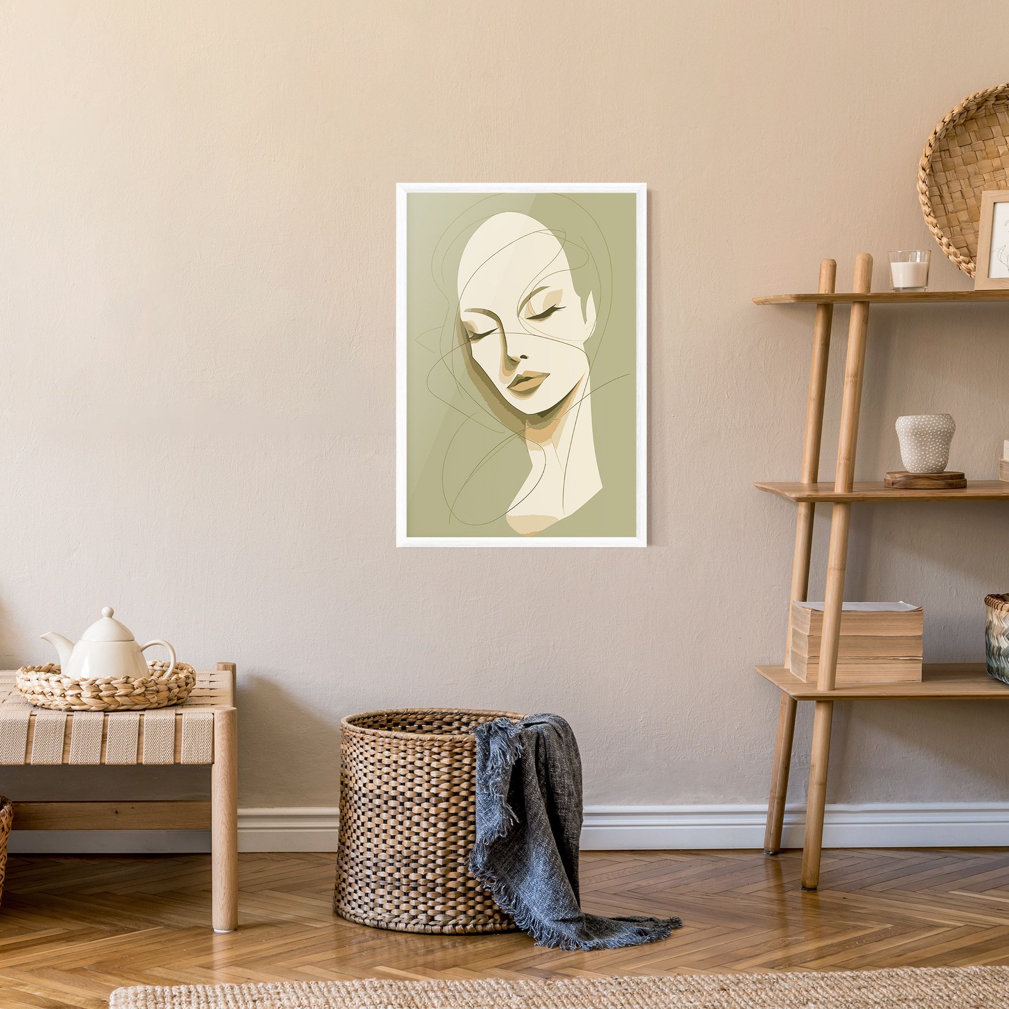 Cream Woman Head mockup 9