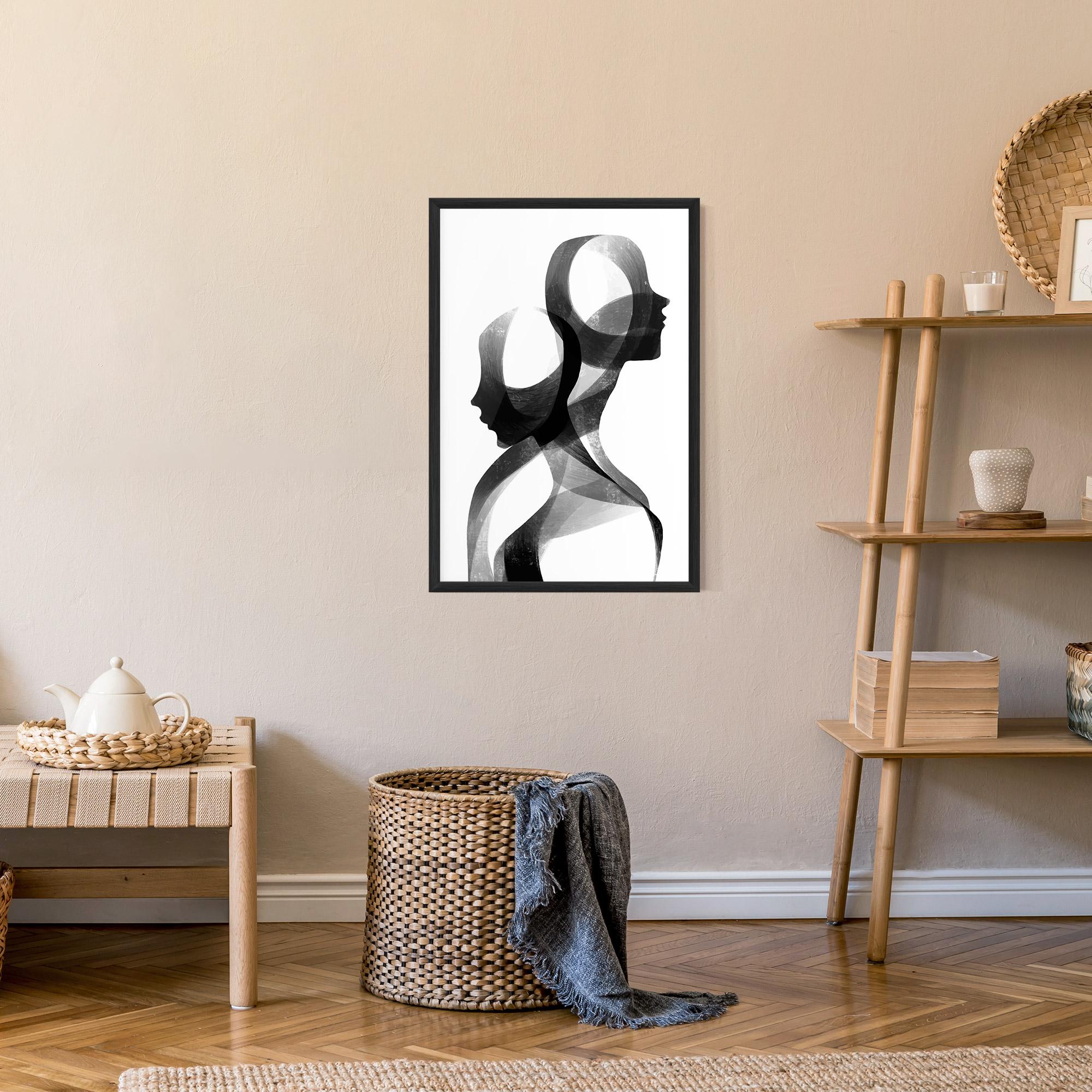 Рамкиран постер Abstract Grey Couple mockup 9