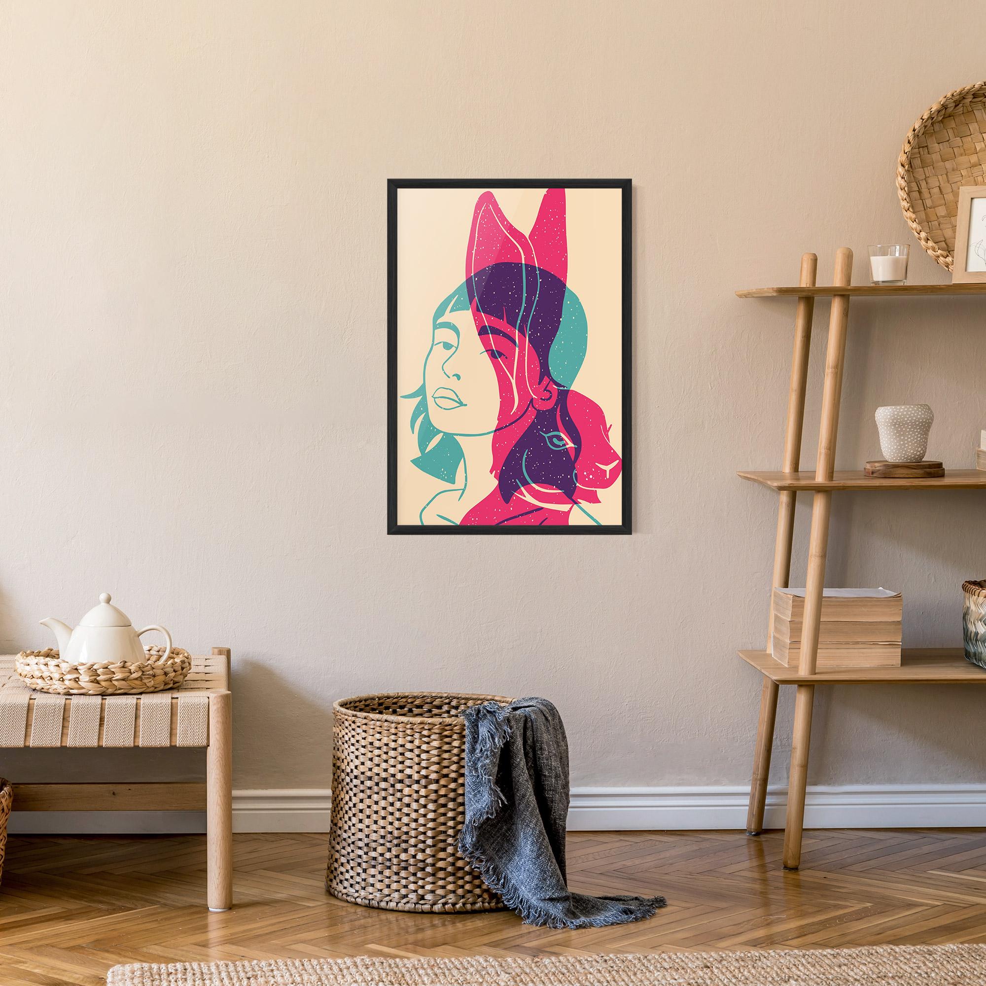 Рамкиран постер Girl Rabbit mockup 9