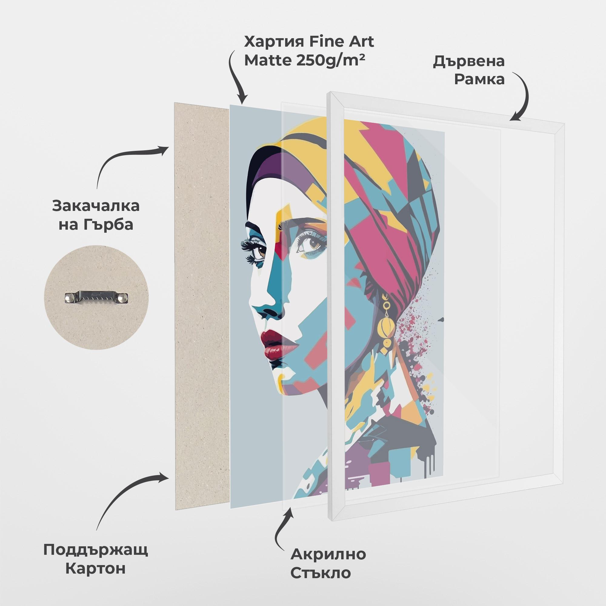 Рамкиран постер Long Face Woman mockup 1