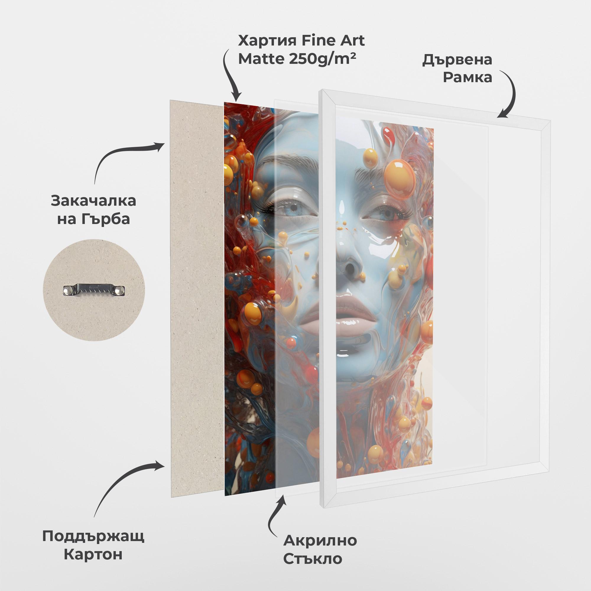 Рамкиран постер Pretty Blue Face mockup 1