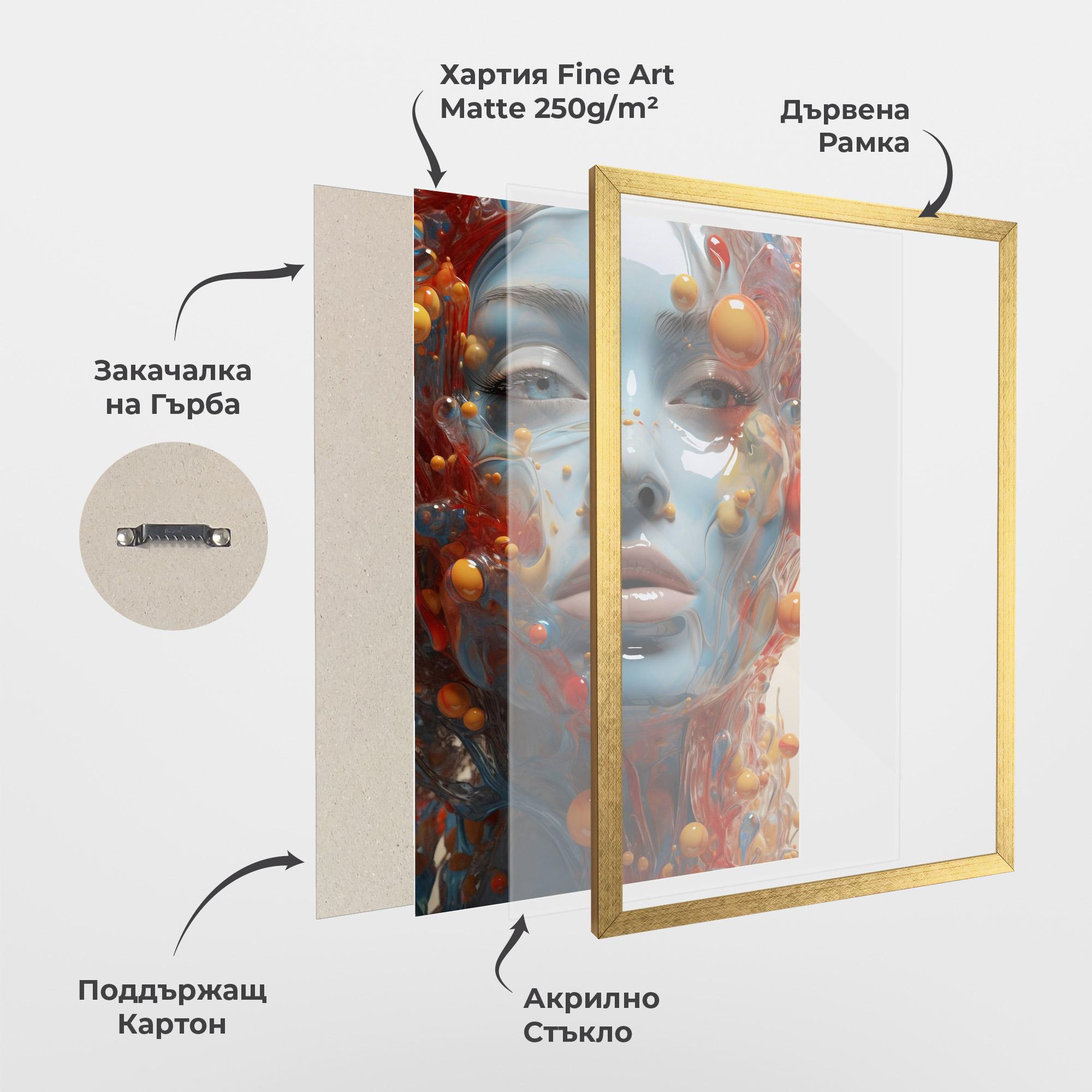 Рамкиран постер Pretty Blue Face mockup 1