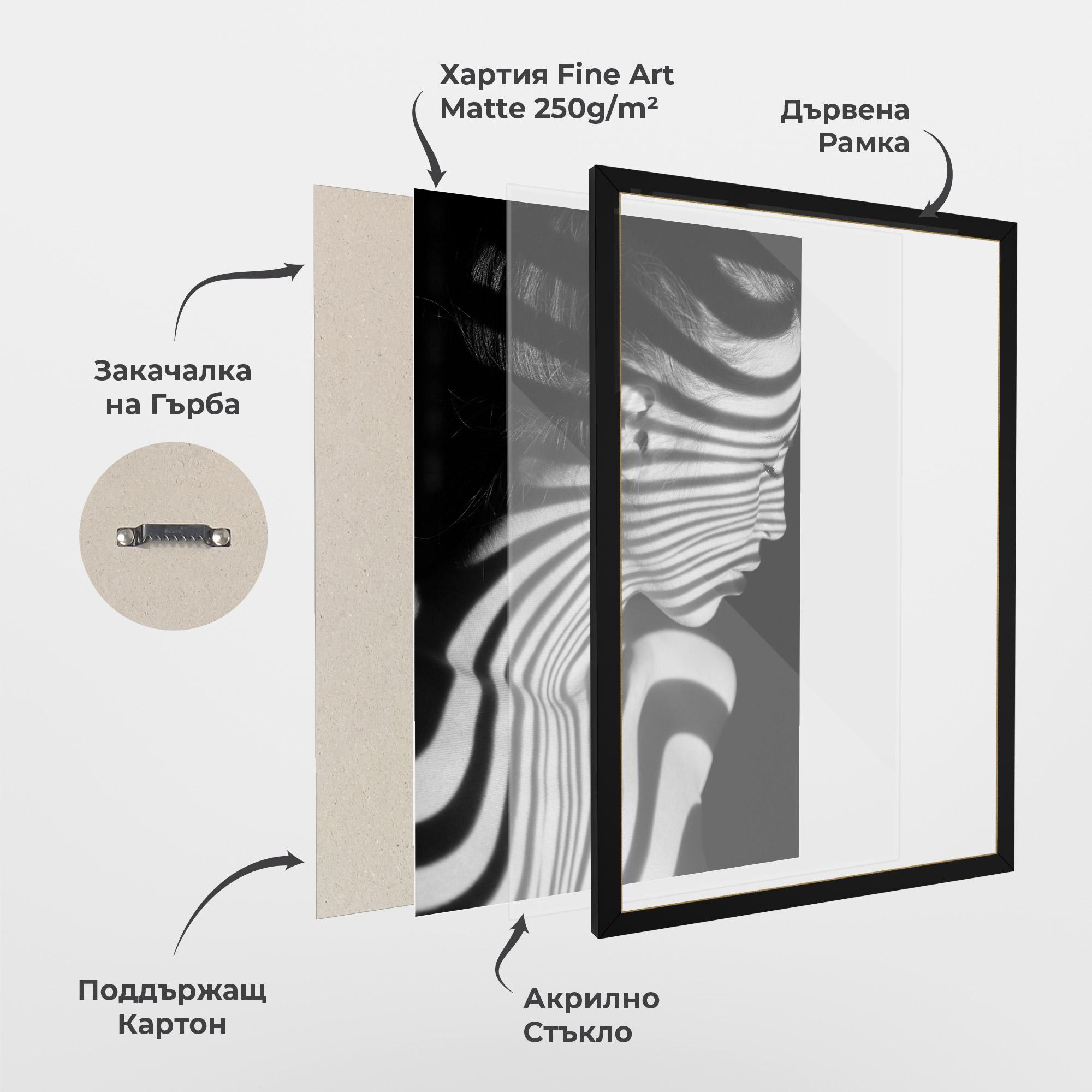 Рамкиран постер Zebra Stripes Woman mockup 1