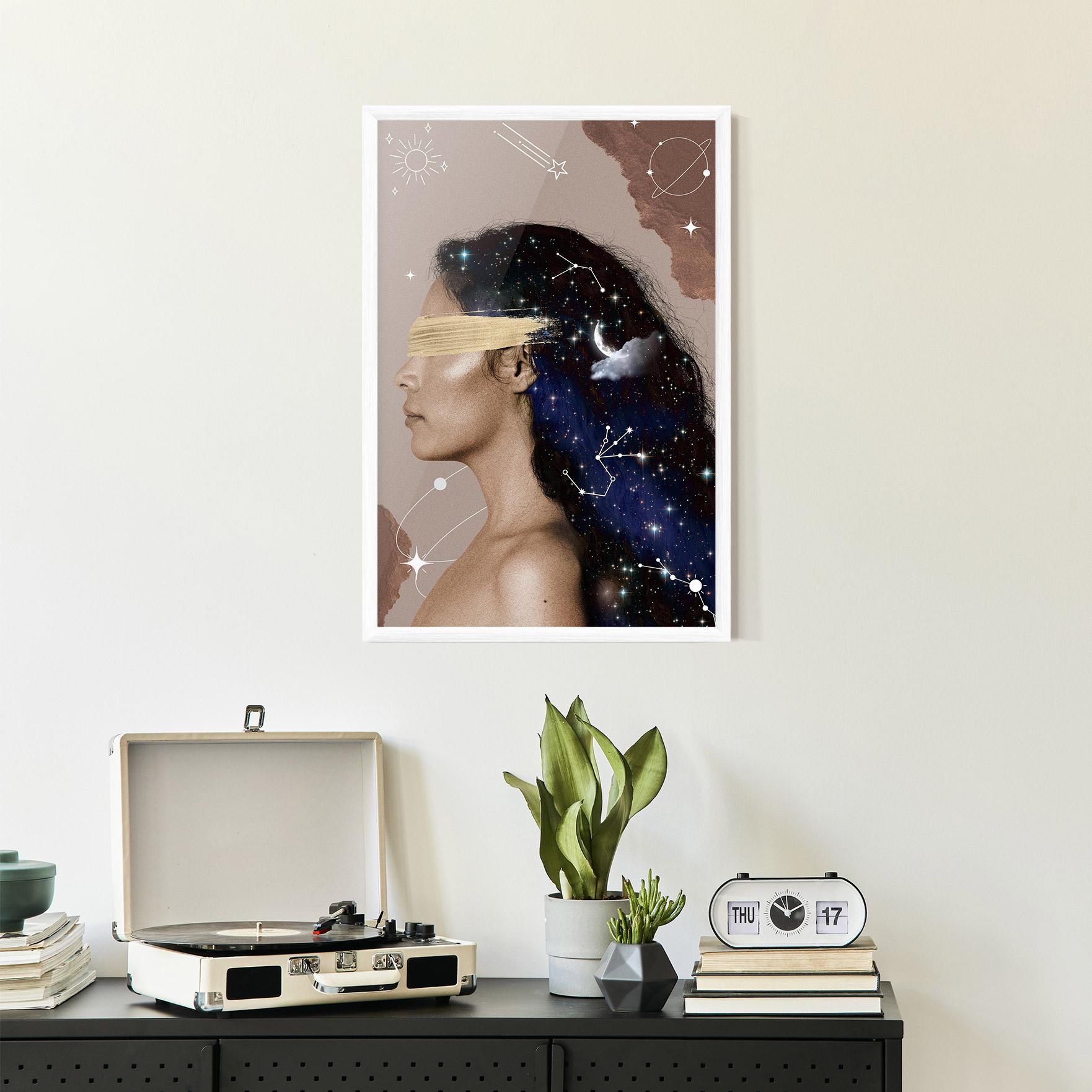 Рамкиран постер Galaxy Hair mockup 2