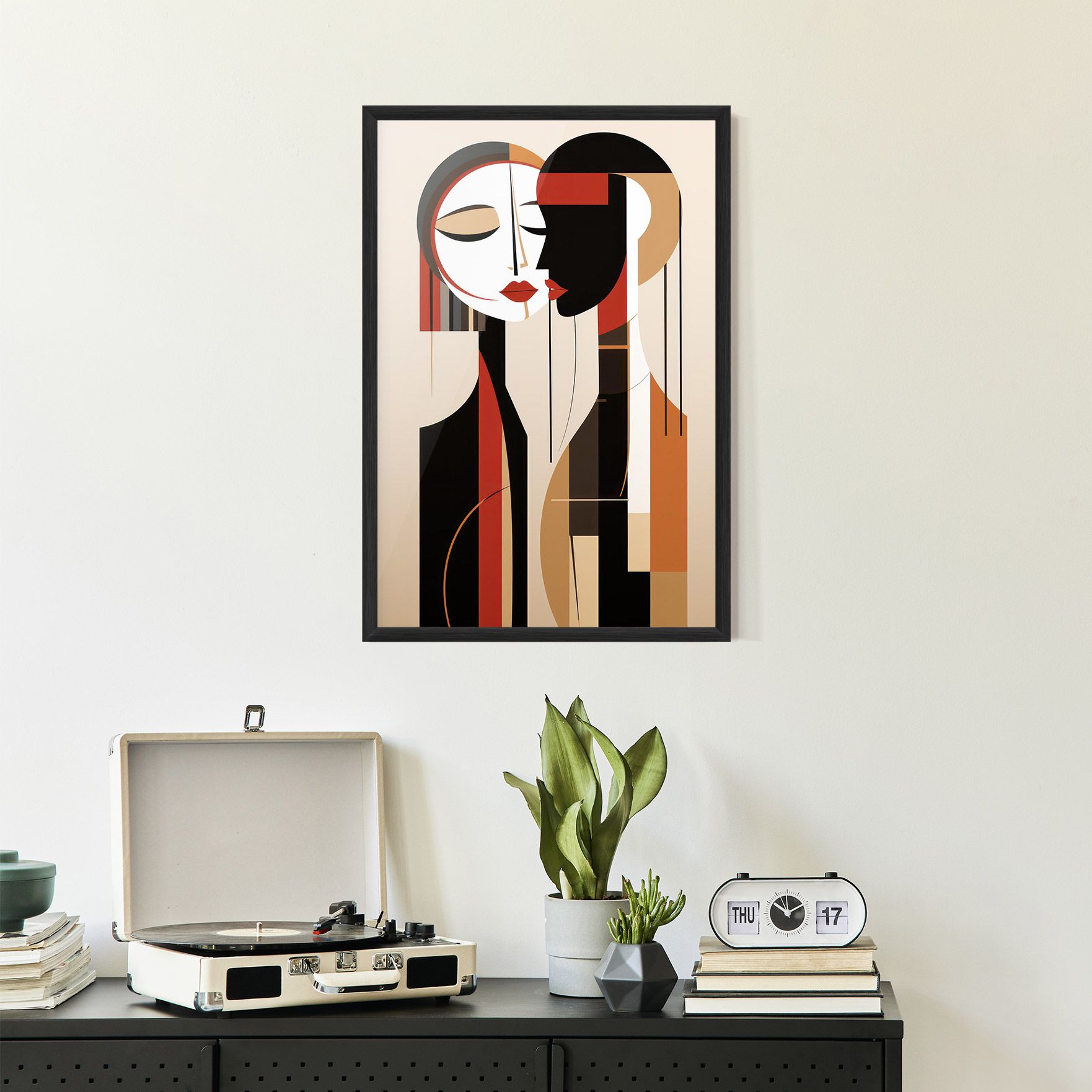 Abstract Couple Kissing mockup 2