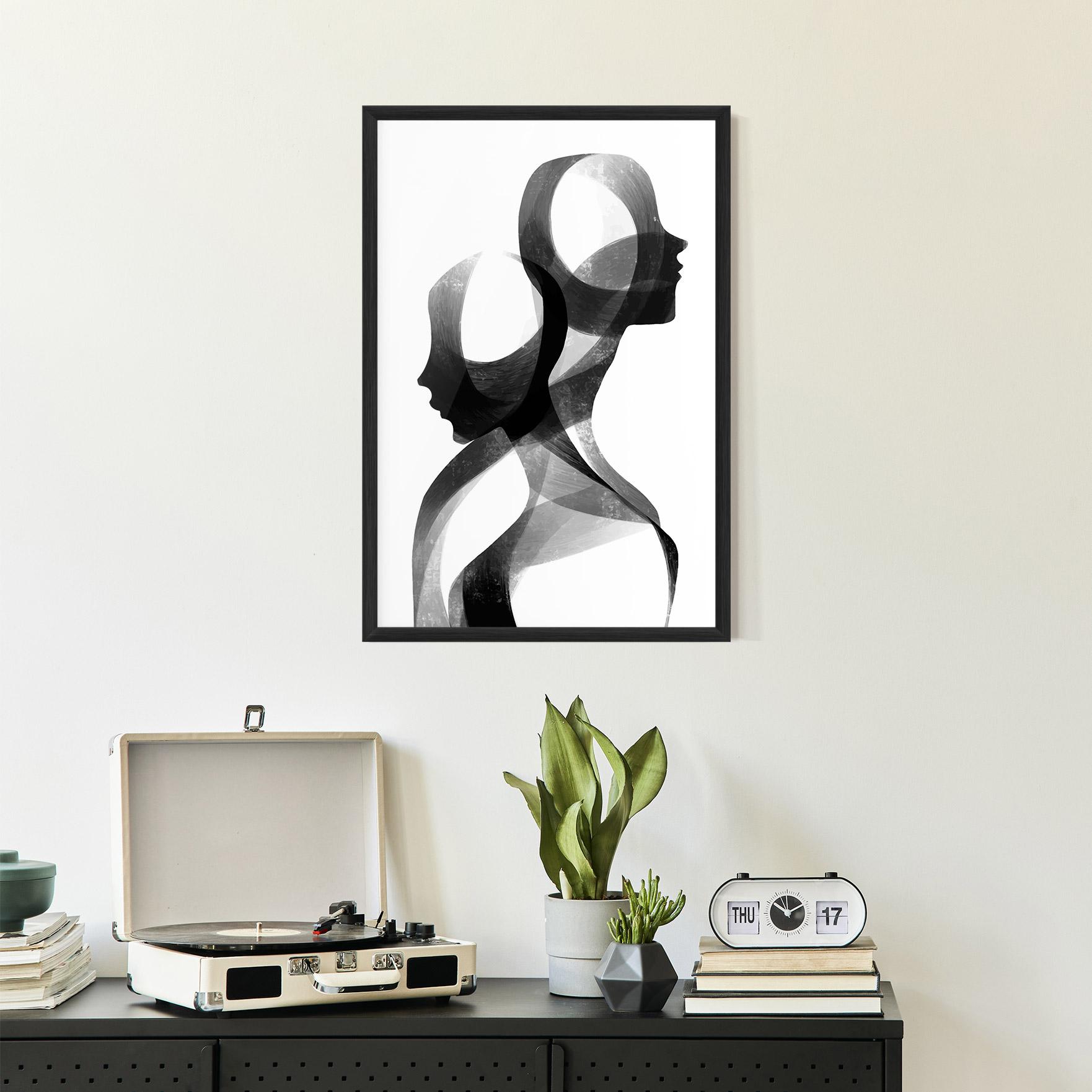 Рамкиран постер Abstract Grey Couple mockup 2