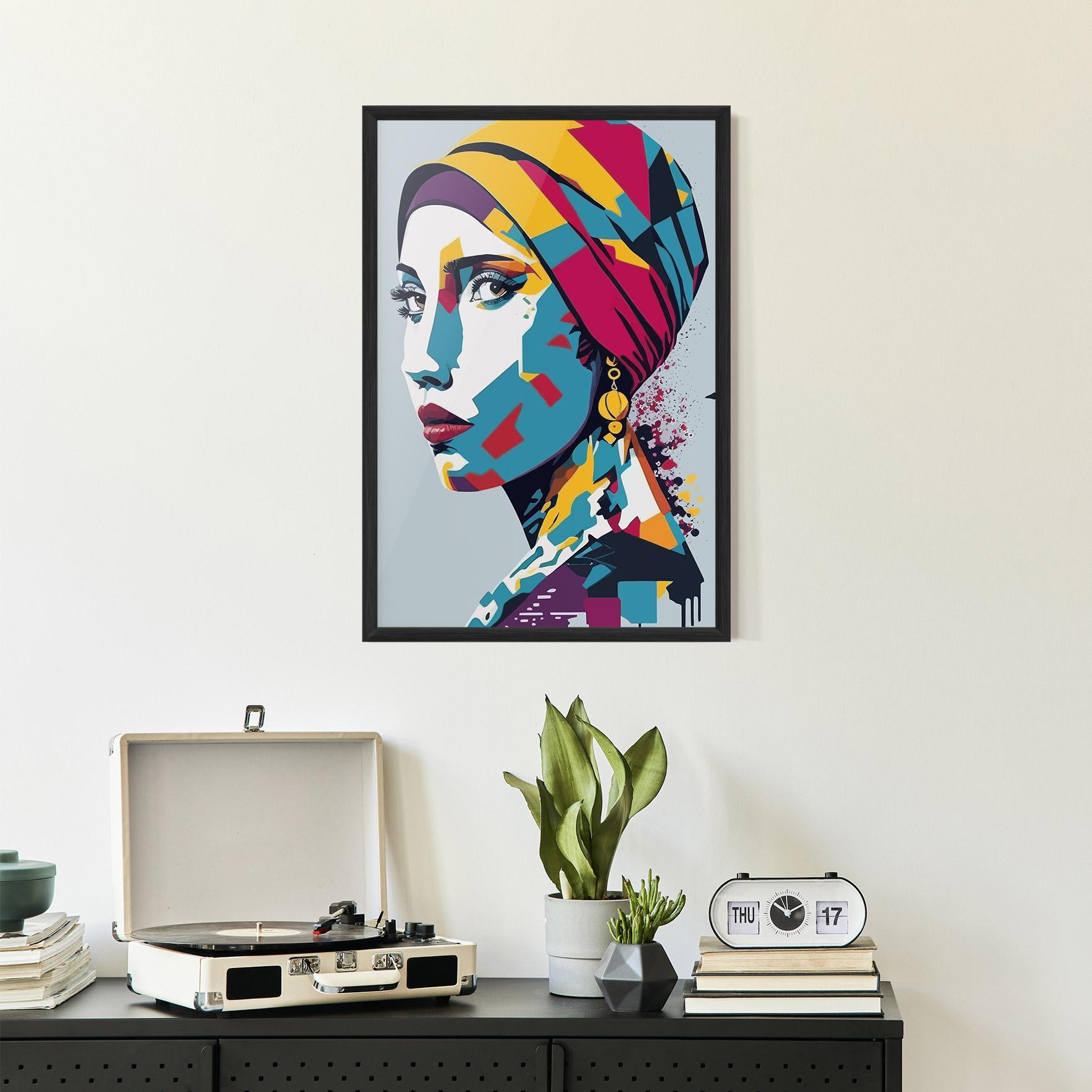 Рамкиран постер Long Face Woman mockup 2