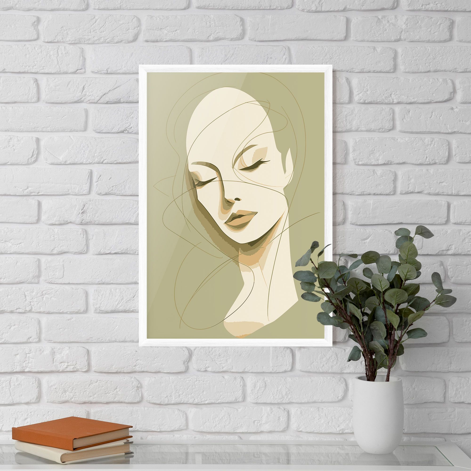 Cream Woman Head mockup 5