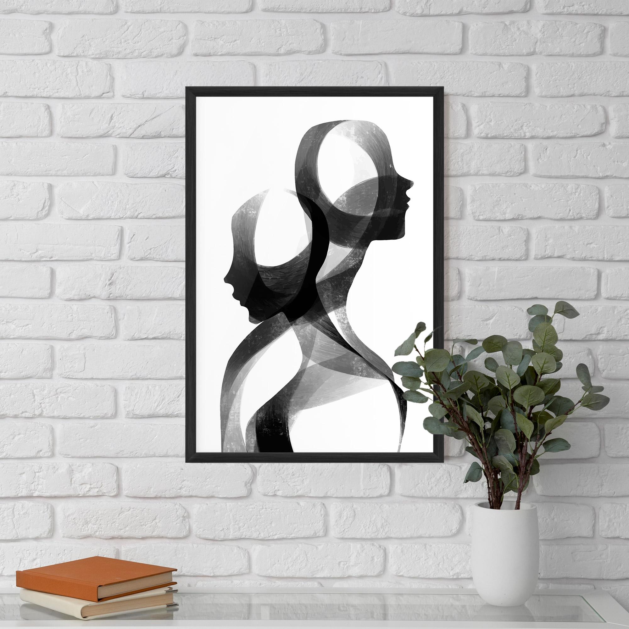 Рамкиран постер Abstract Grey Couple mockup 5