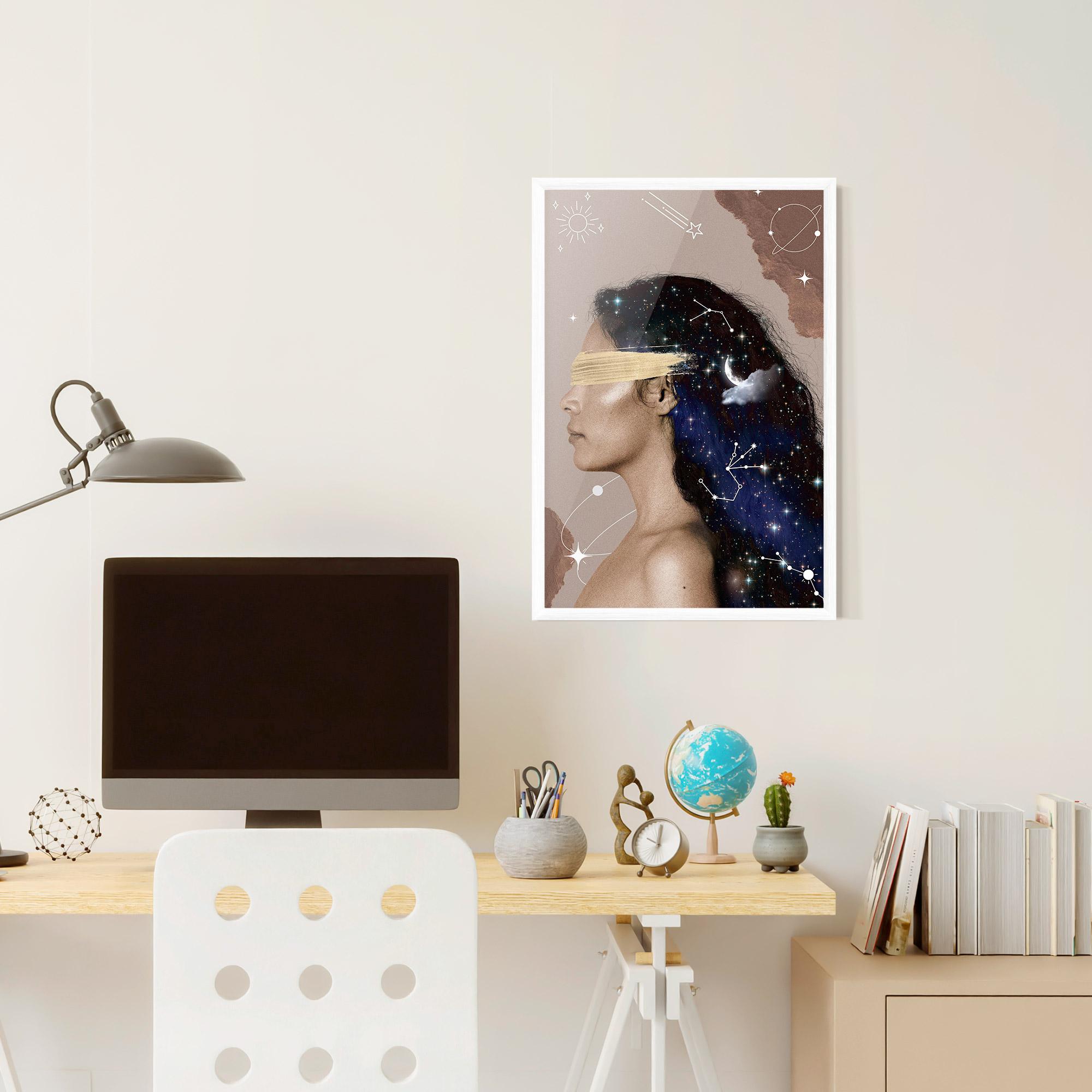 Рамкиран постер Galaxy Hair mockup 6