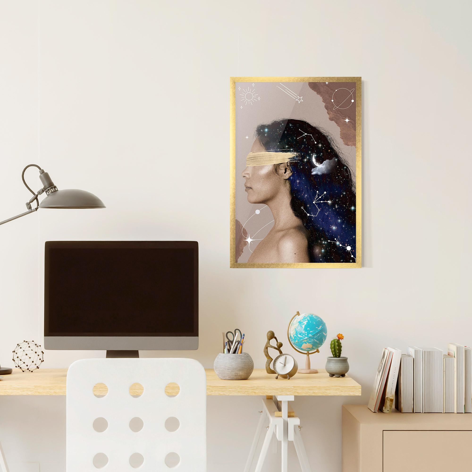 Рамкиран постер Galaxy Hair mockup 6