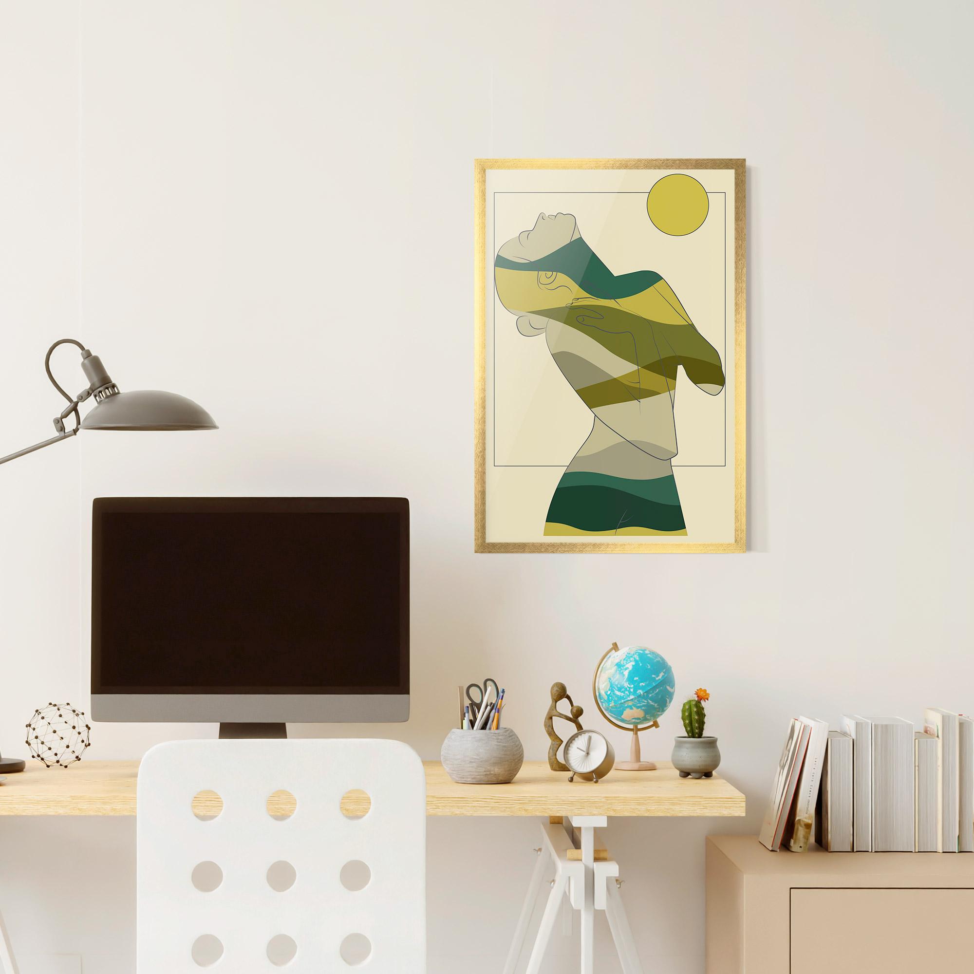 Рамкиран постер Green Nature Woman mockup 6