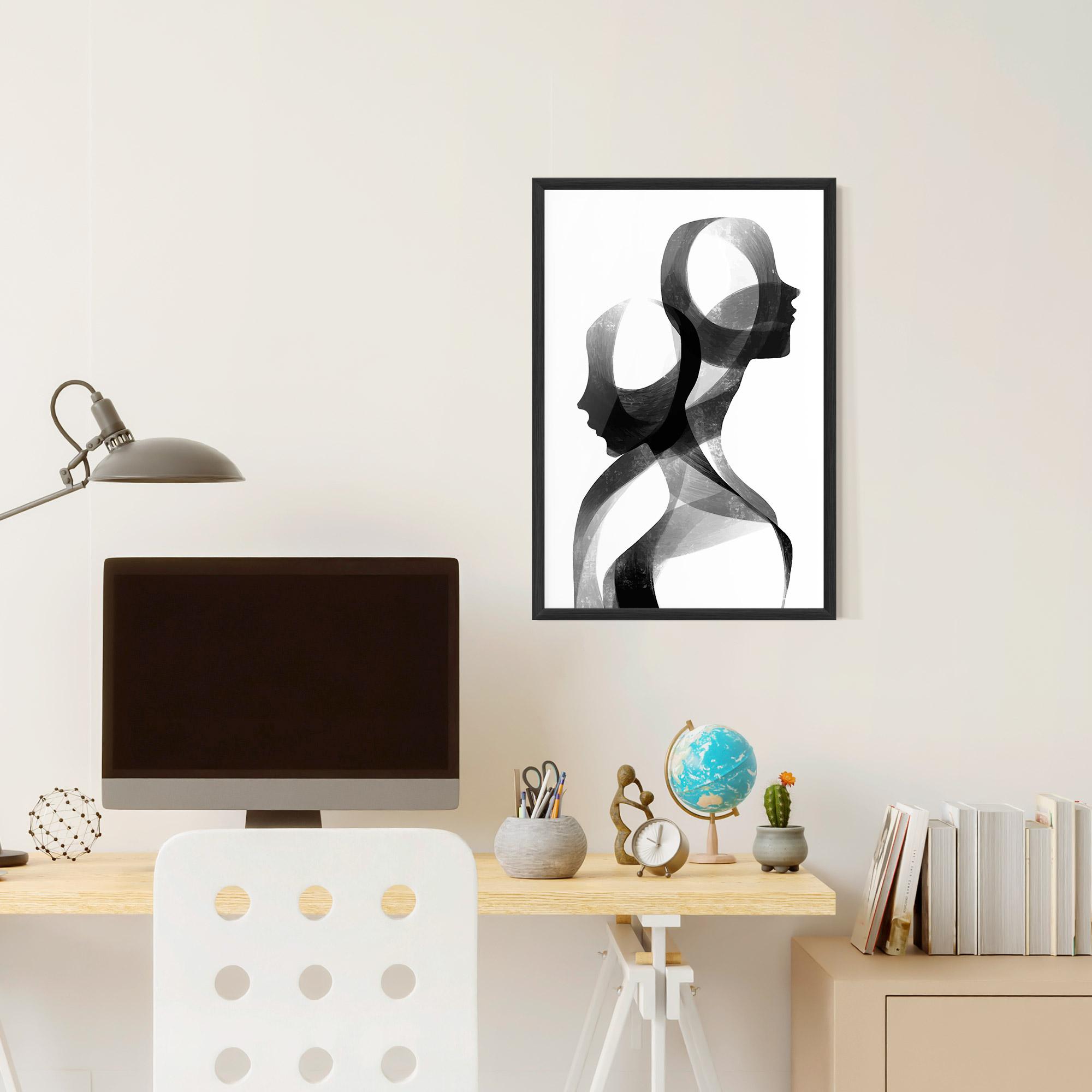 Рамкиран постер Abstract Grey Couple mockup 6