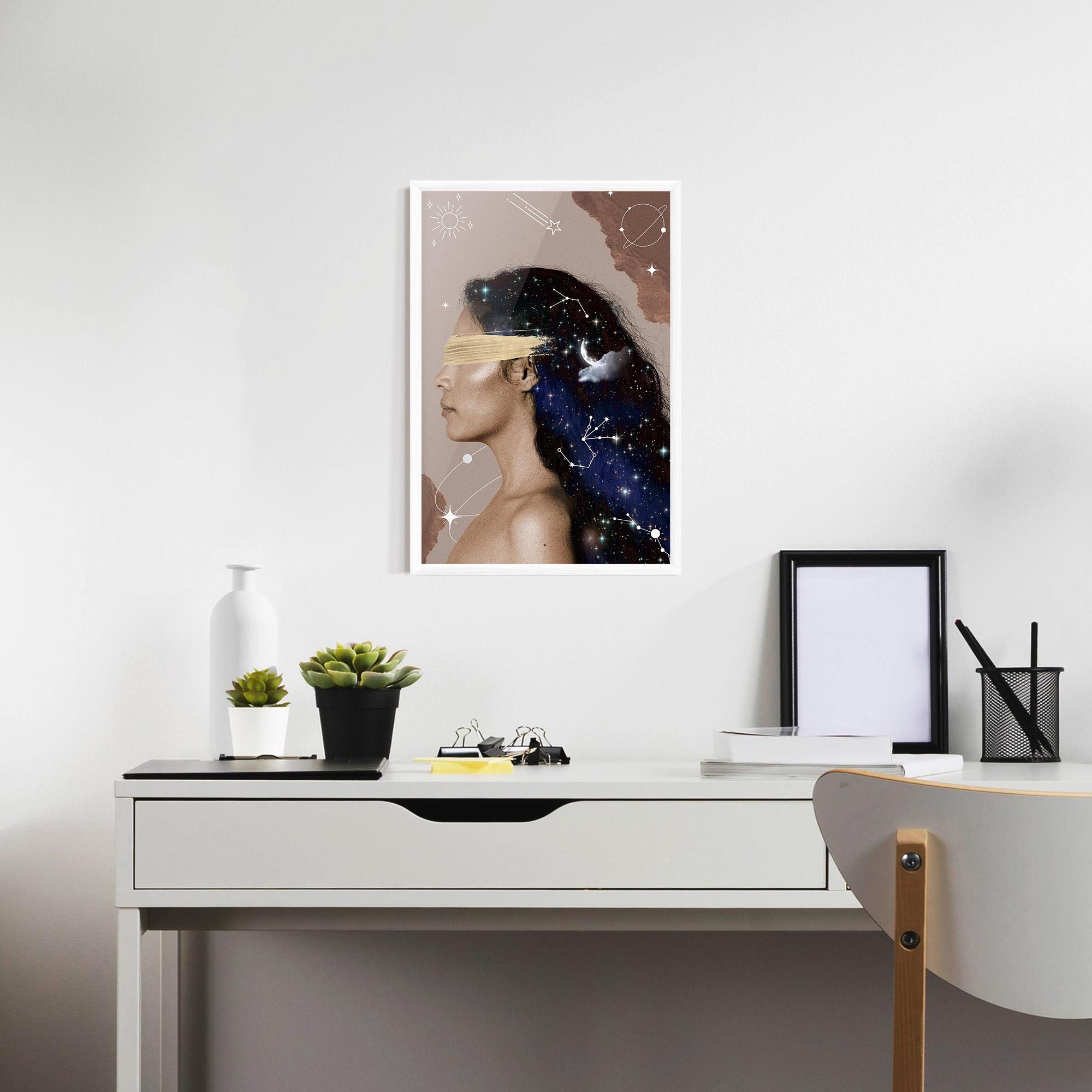 Рамкиран постер Galaxy Hair mockup 7