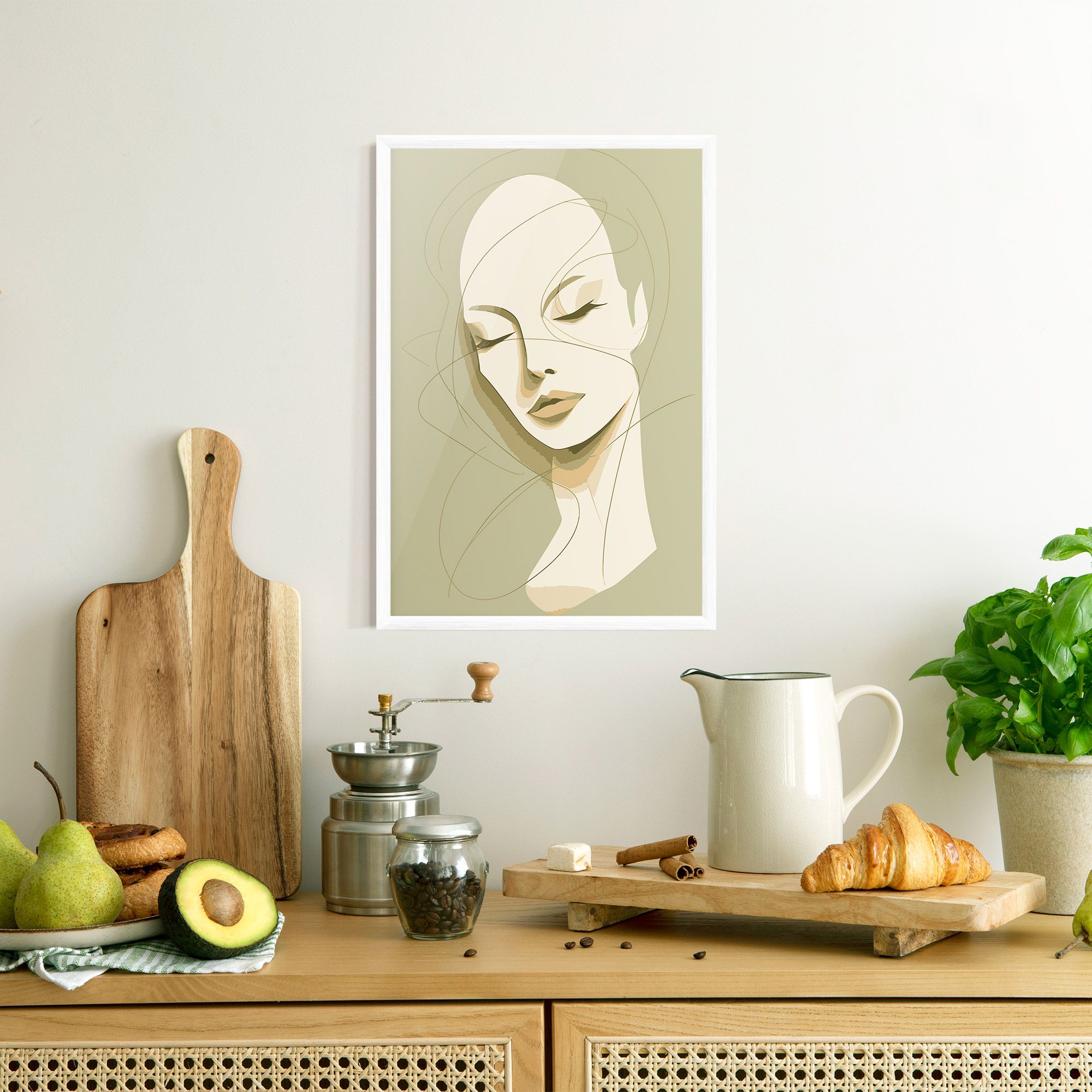 Cream Woman Head mockup 8