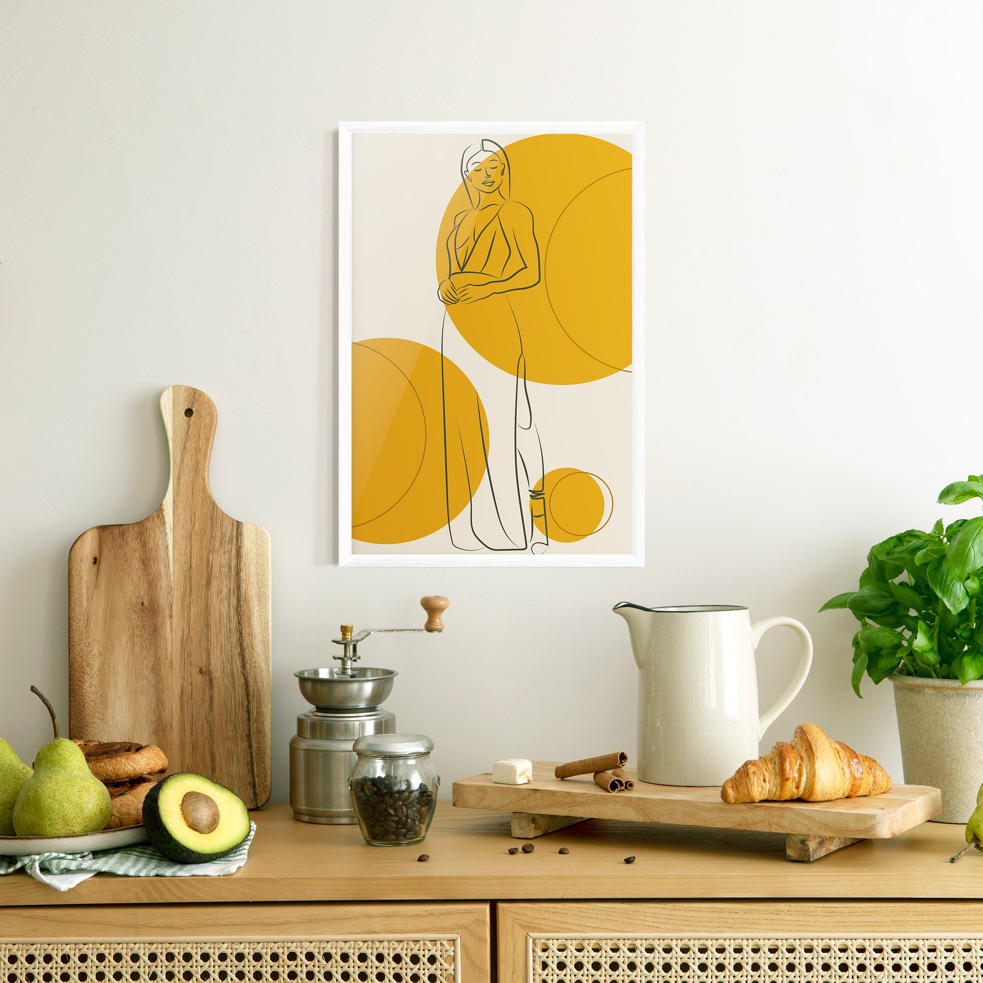 Yellow Circle Lady mockup 8