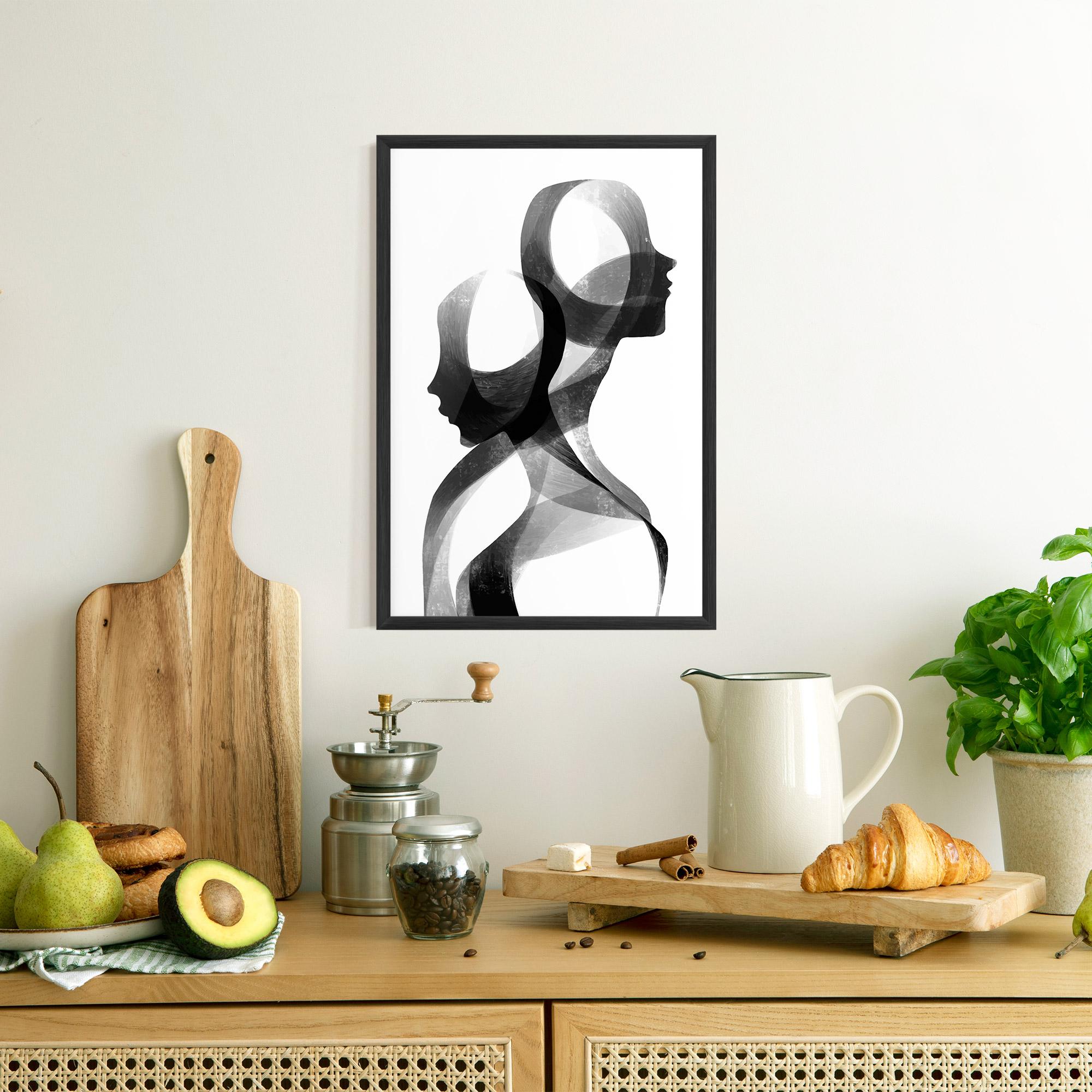 Рамкиран постер Abstract Grey Couple mockup 8