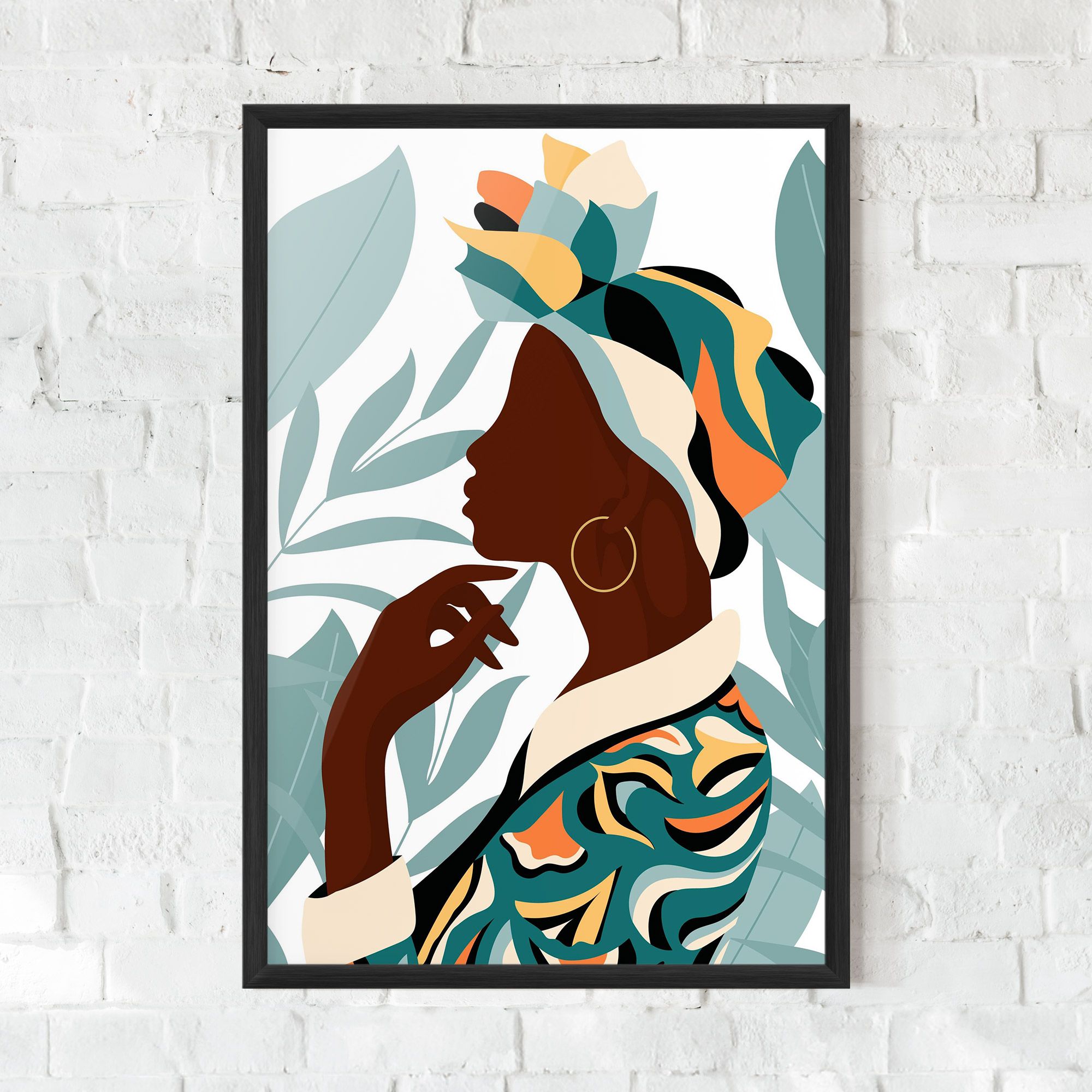 Gold African Earring mockup 0