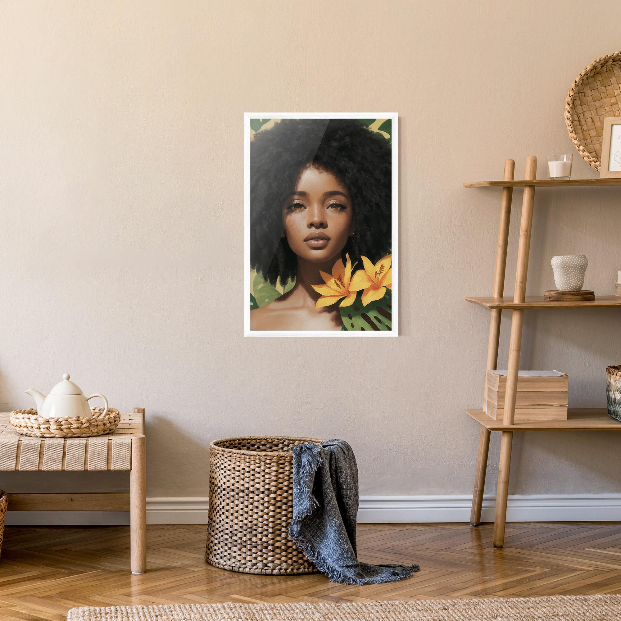 Рамкиран постер Beautiful African Girl mockup 9