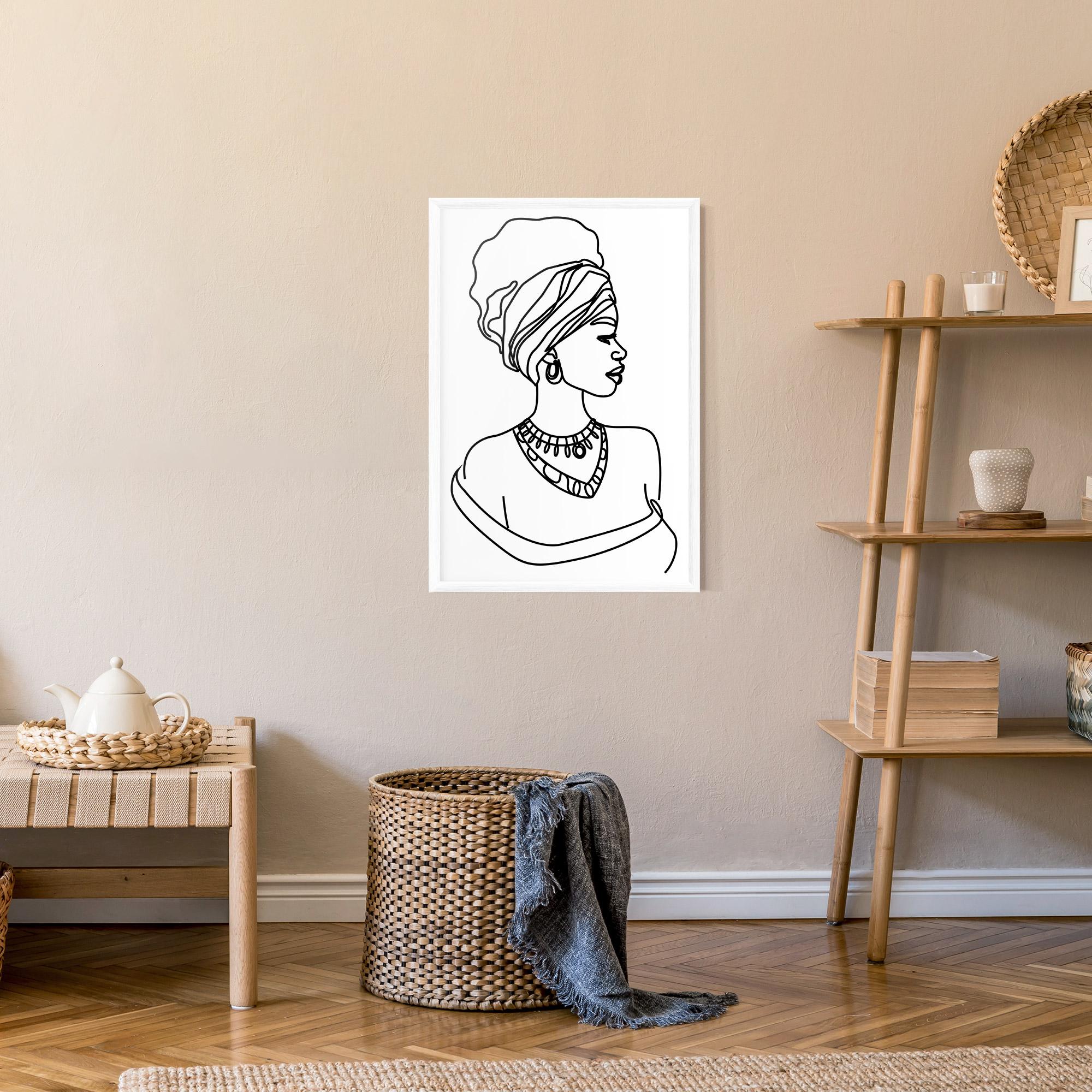 Рамкиран постер Black Line African mockup 9