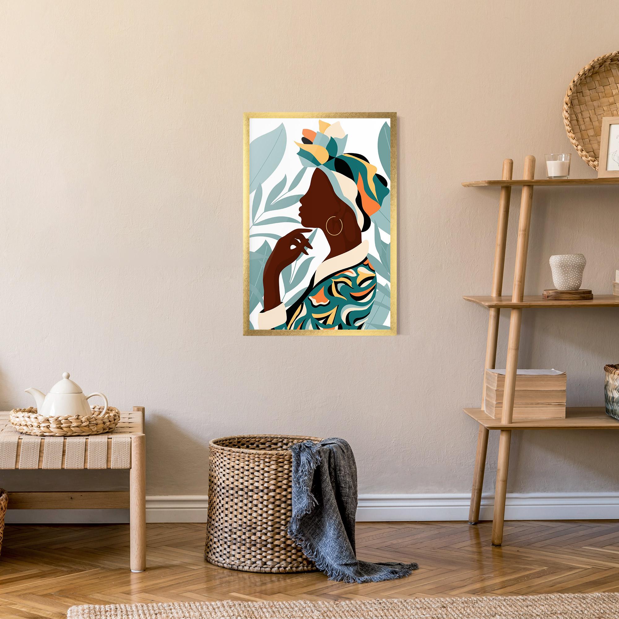 Рамкиран постер Gold African Earring mockup 9