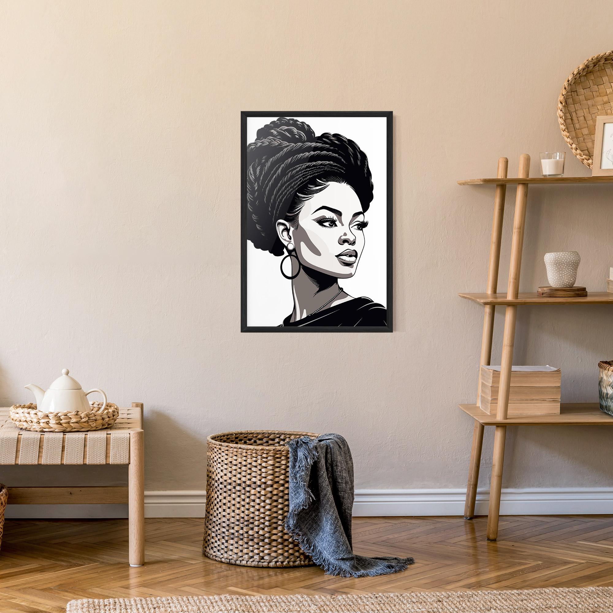 Рамкиран постер Brown Skin Woman mockup 9