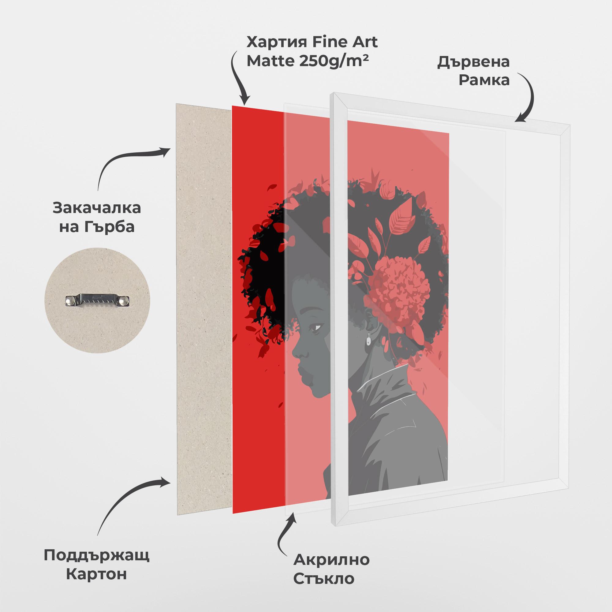 Рамкиран постер African Red Flower mockup 1