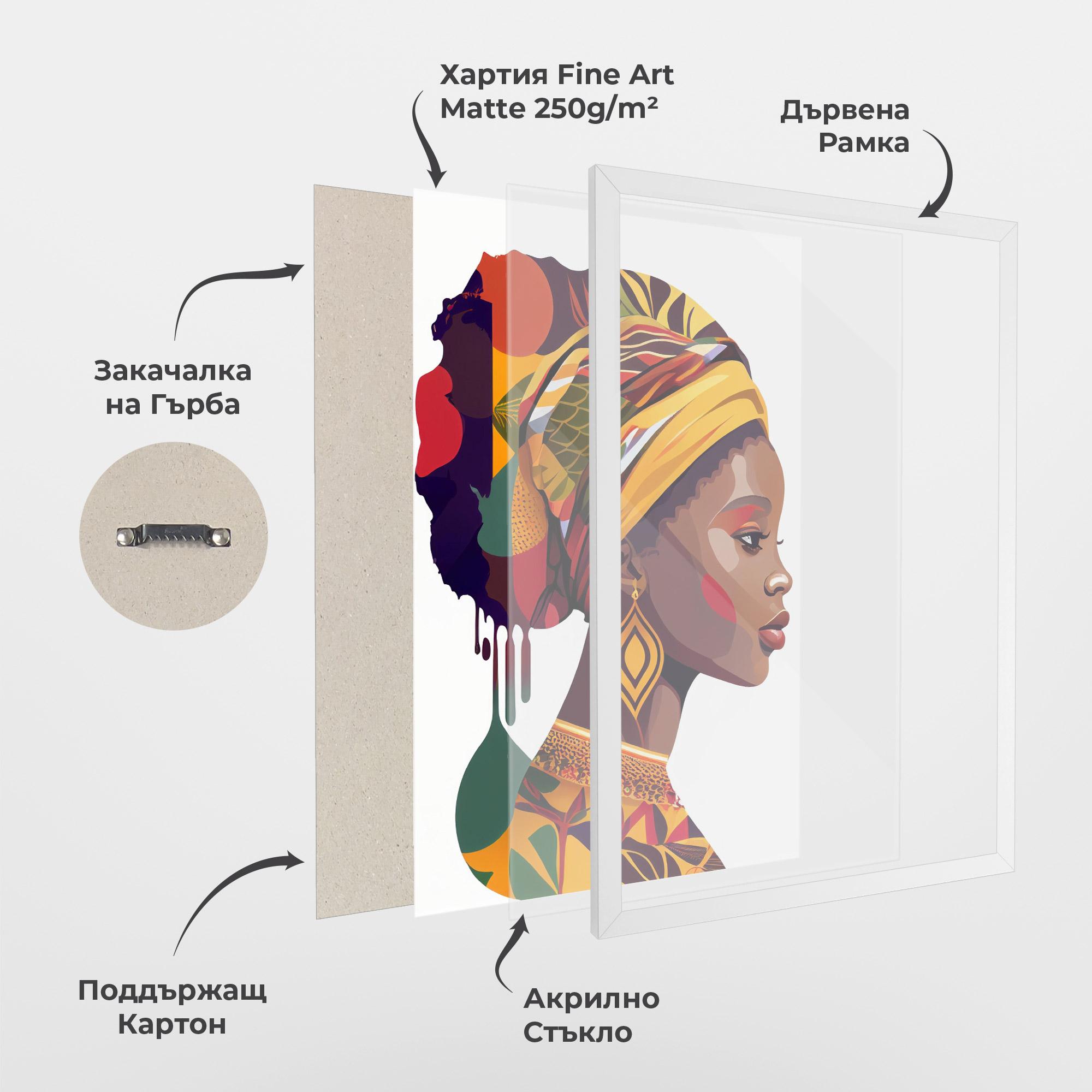 Рамкиран постер Colorful African mockup 1