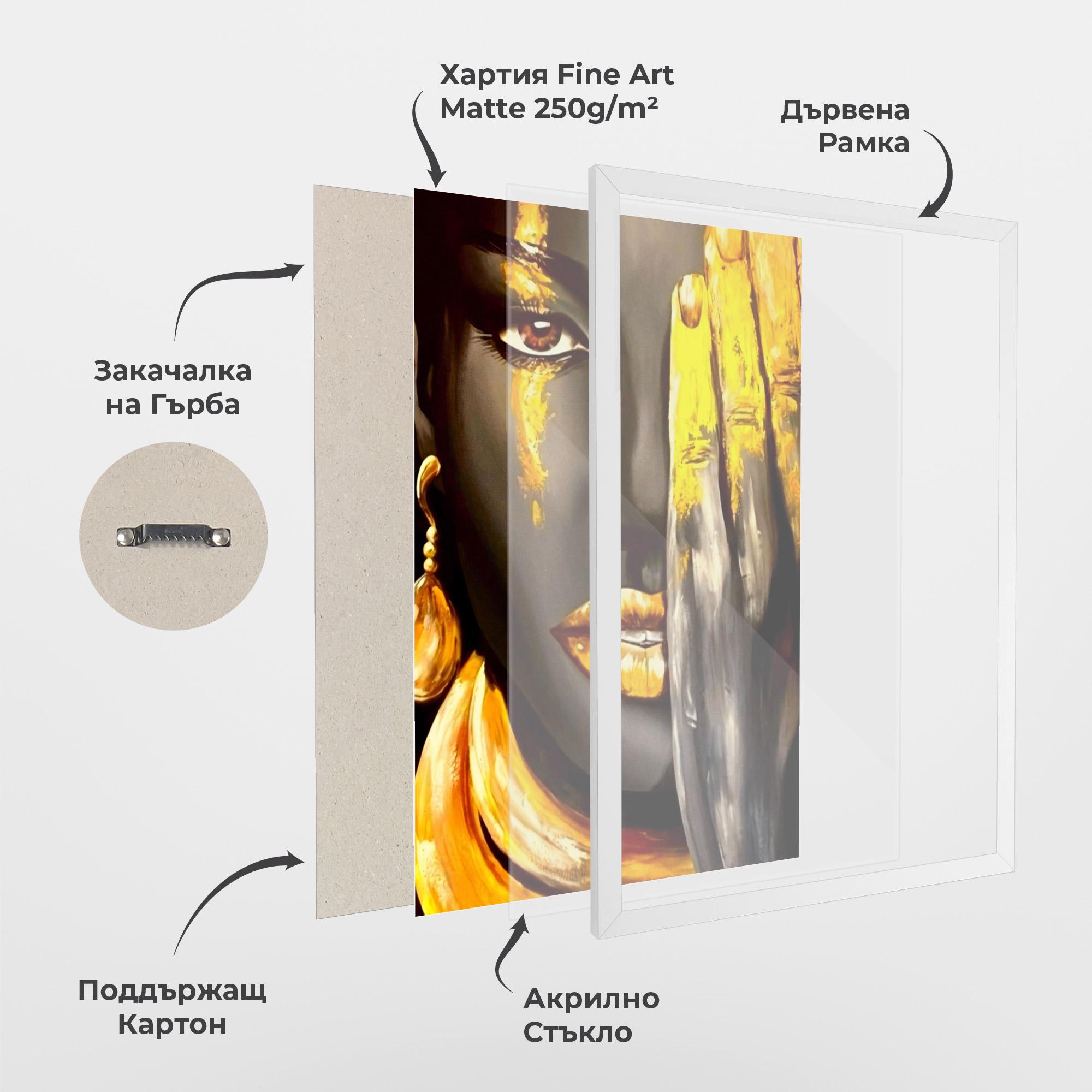 Рамкиран постер Golden African Women mockup 1