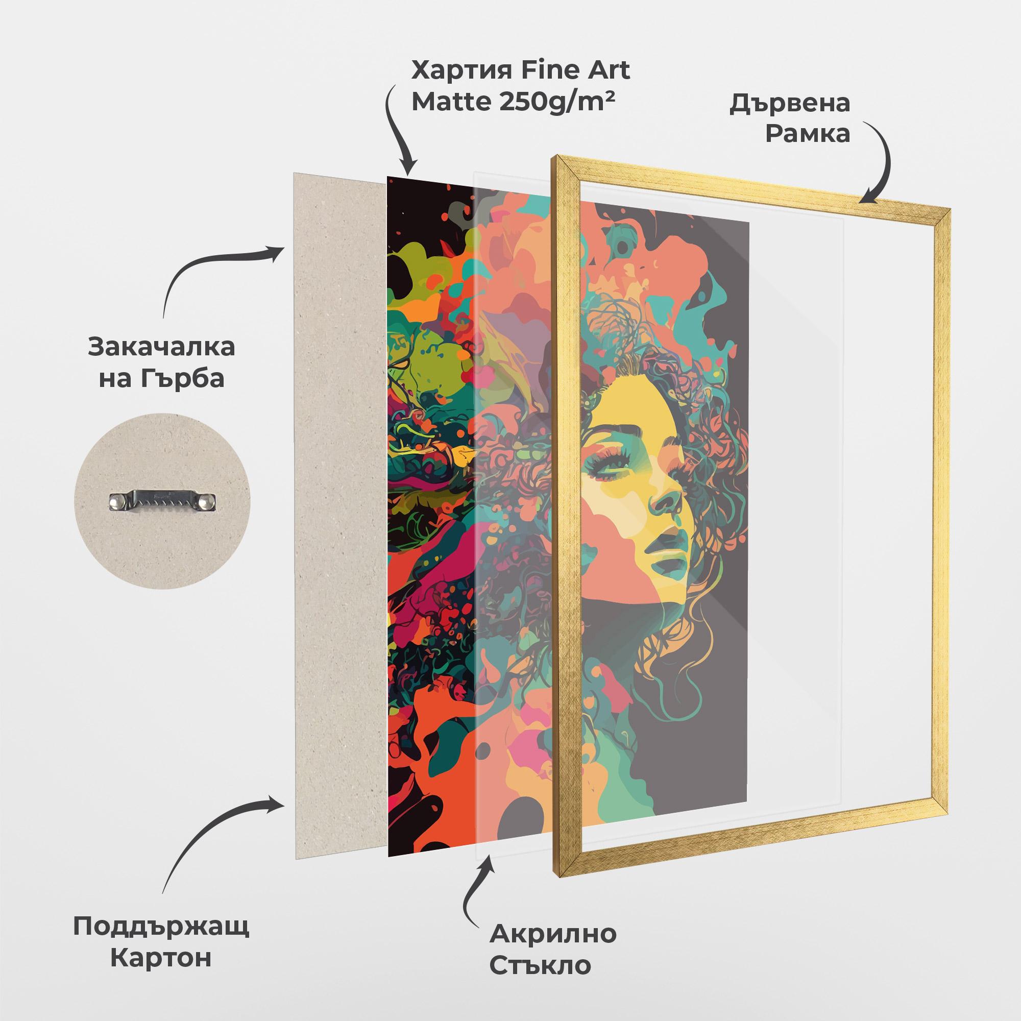 Рамкиран постер Colorful African Woman mockup 1