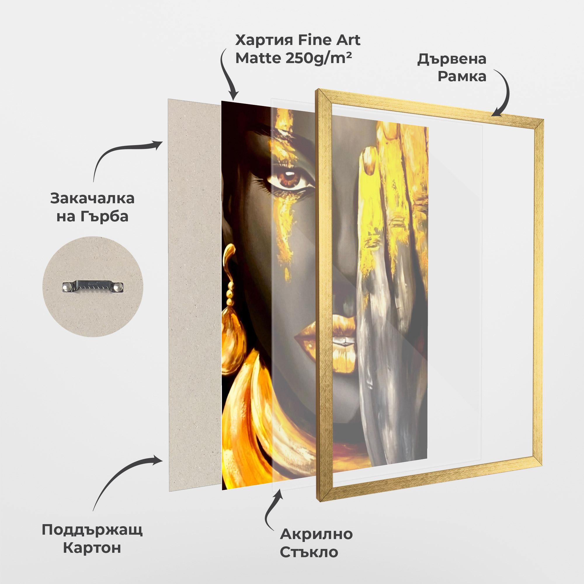 Рамкиран постер Golden African Women mockup 1