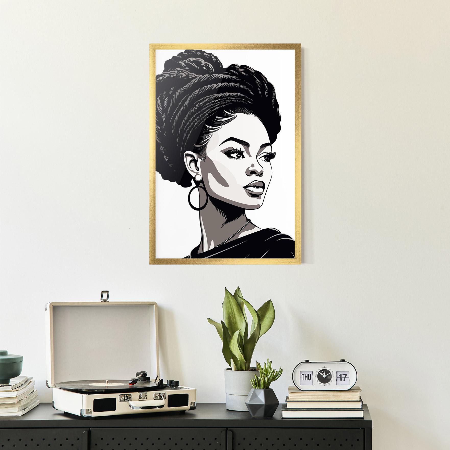 Рамкиран постер Brown Skin Woman mockup 2