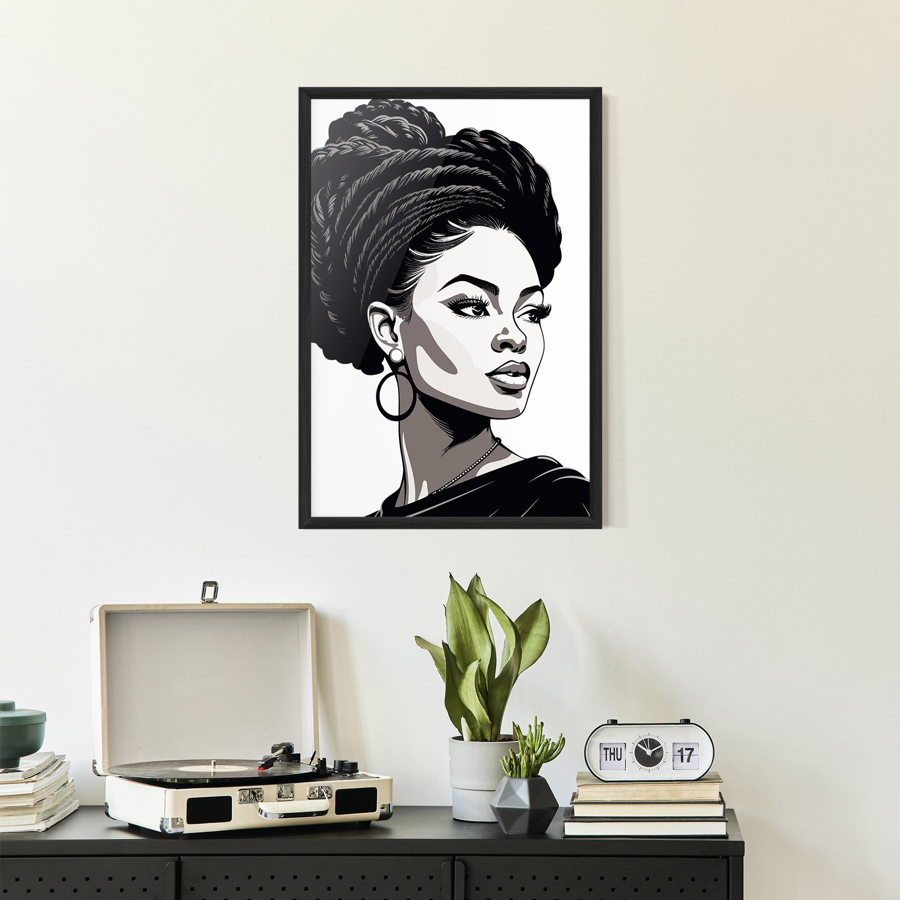 Рамкиран постер Brown Skin Woman mockup 2