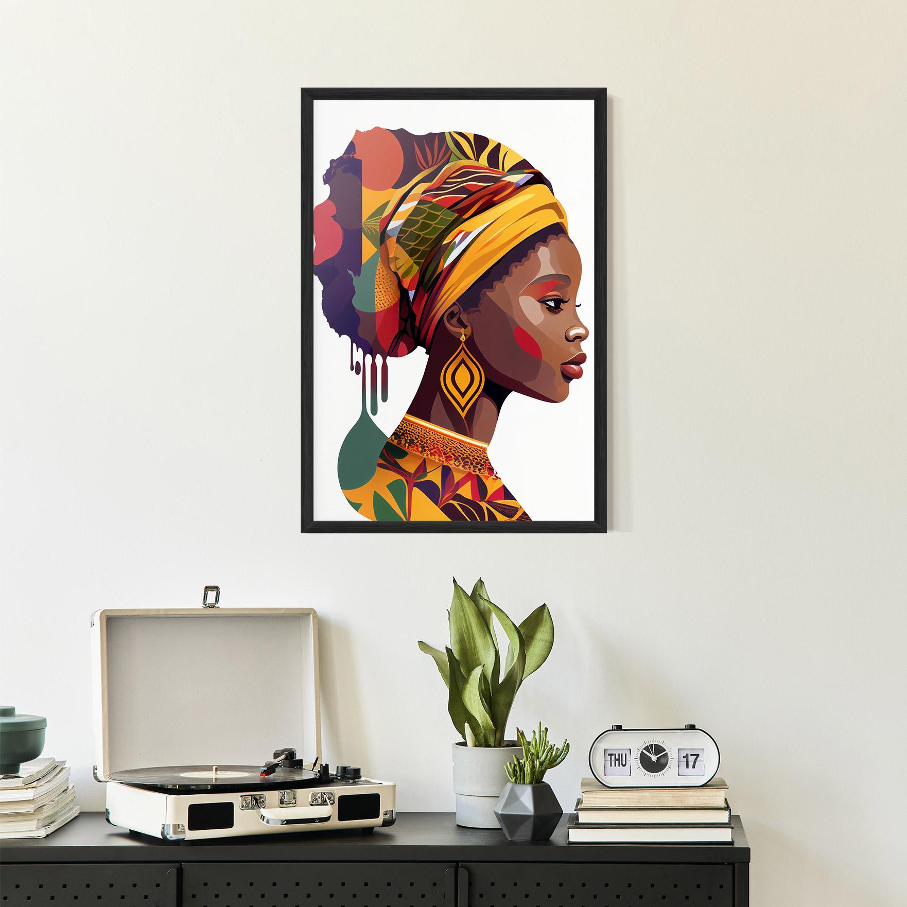 Рамкиран постер Colorful African mockup 2