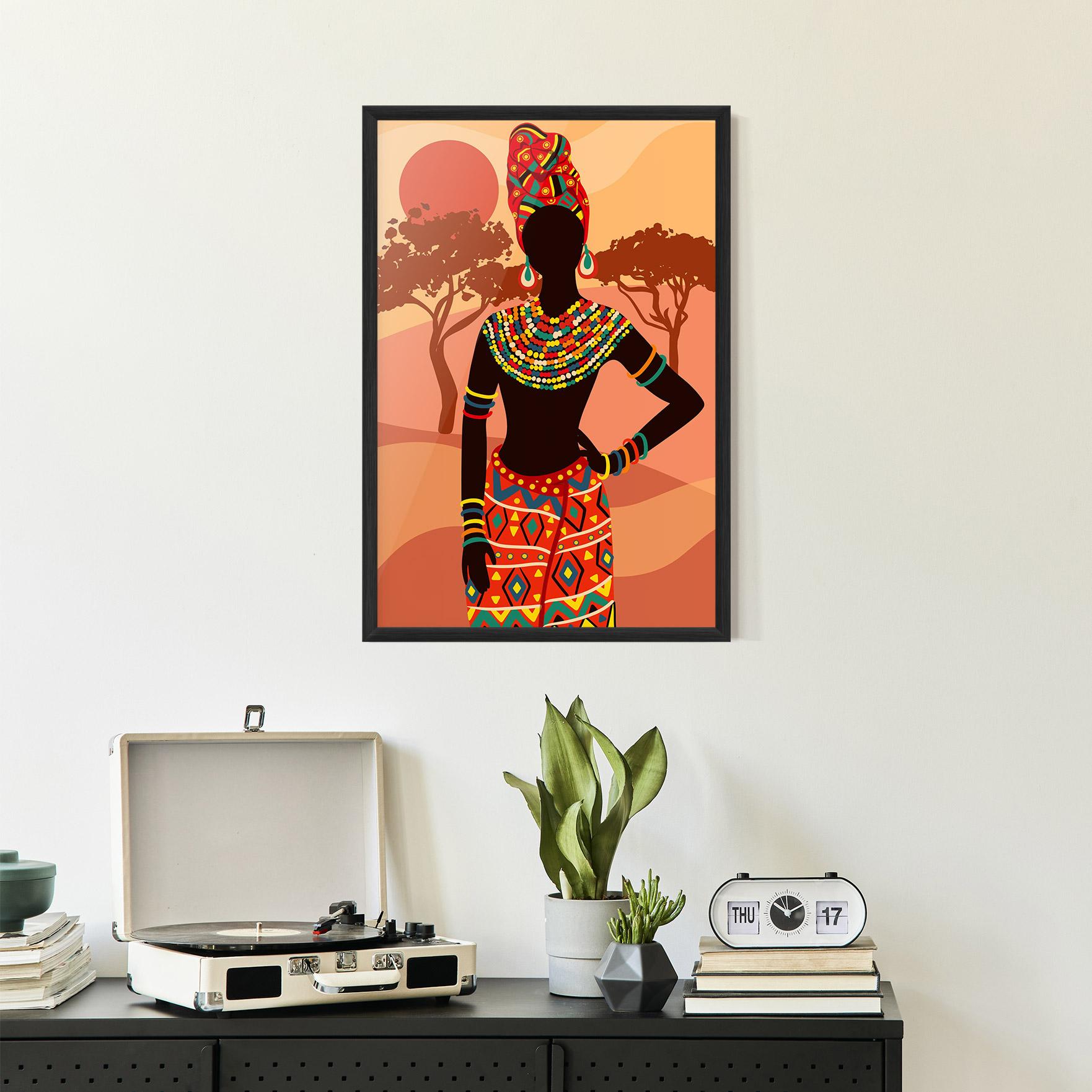Рамкиран постер Ethnic African Color mockup 2