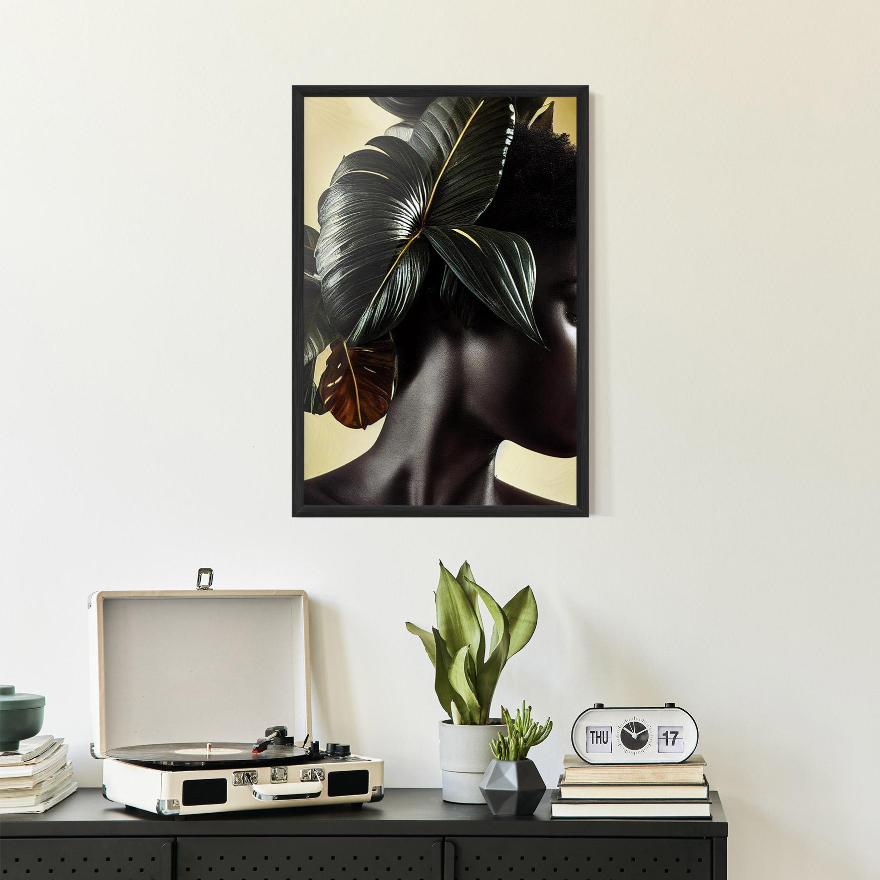 Рамкиран постер Leaf Woman mockup 2