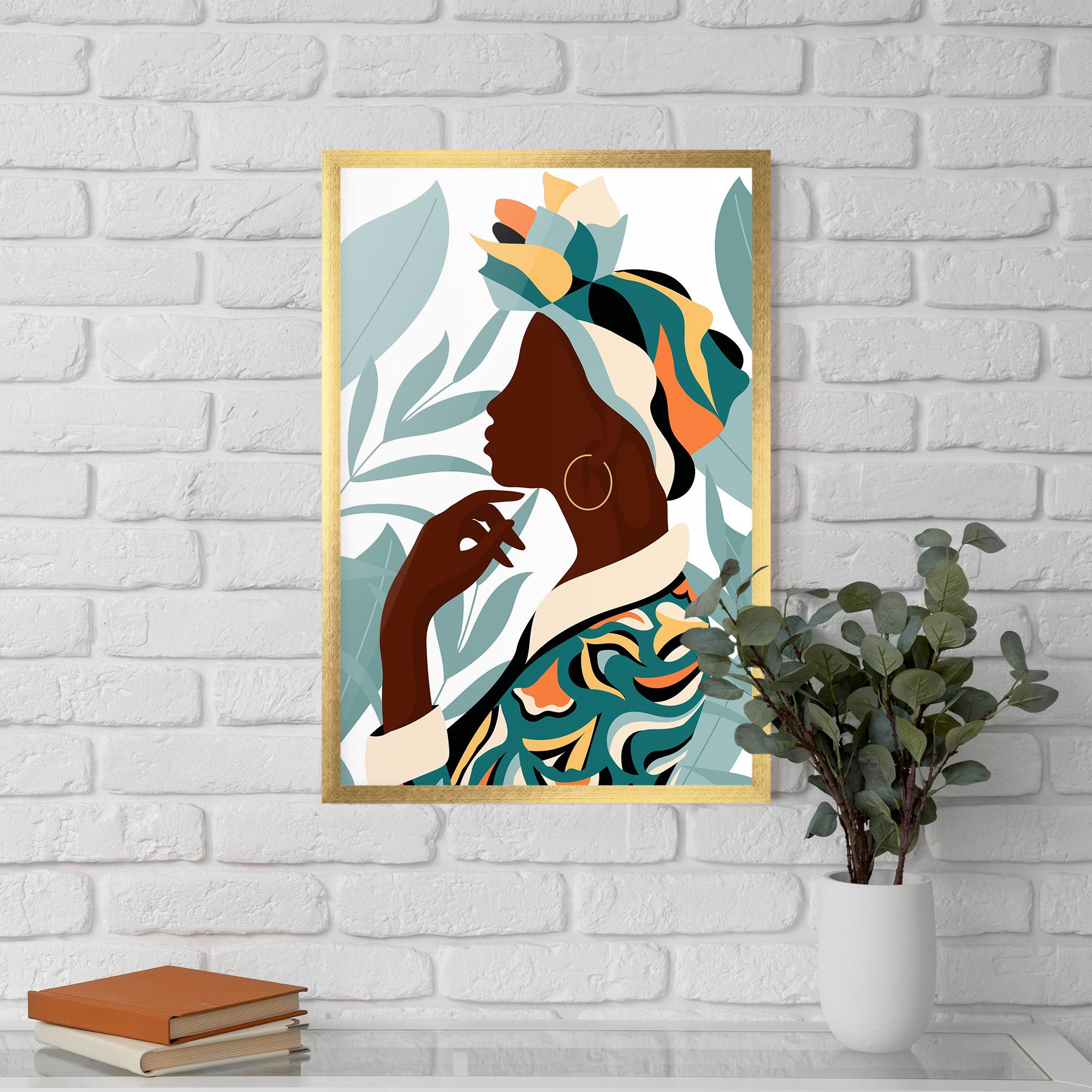 Рамкиран постер Gold African Earring mockup 5